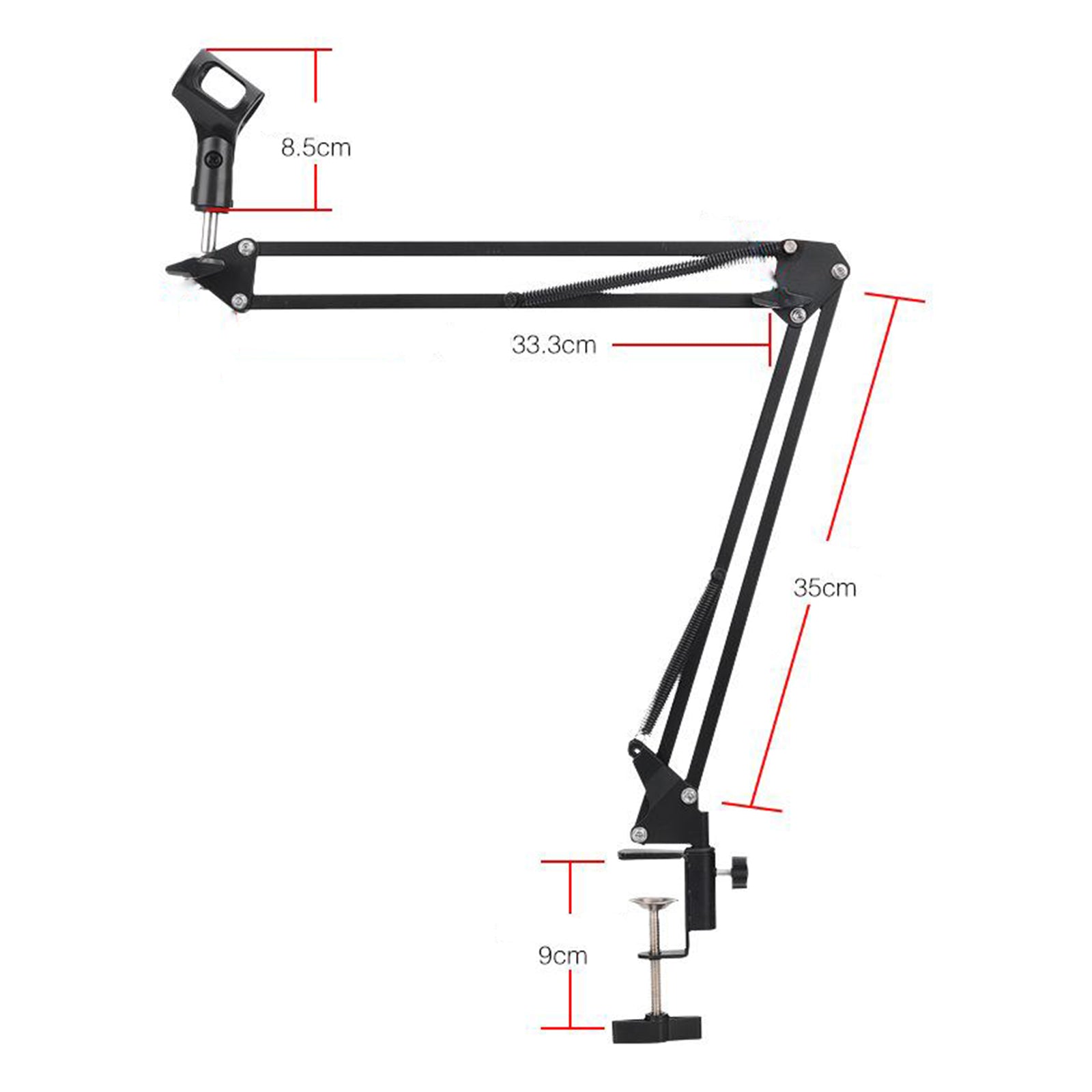 Tabletop Microphone Stand Holder Bracket with 2 Layer Pop Filter Wind Screen