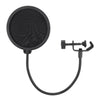 Tabletop Microphone Stand Holder Bracket with 2 Layer Pop Filter Wind Screen