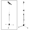 Professional Telescopic Microphone Stand Stage Mic Tripod Holder 2 Mic Clip