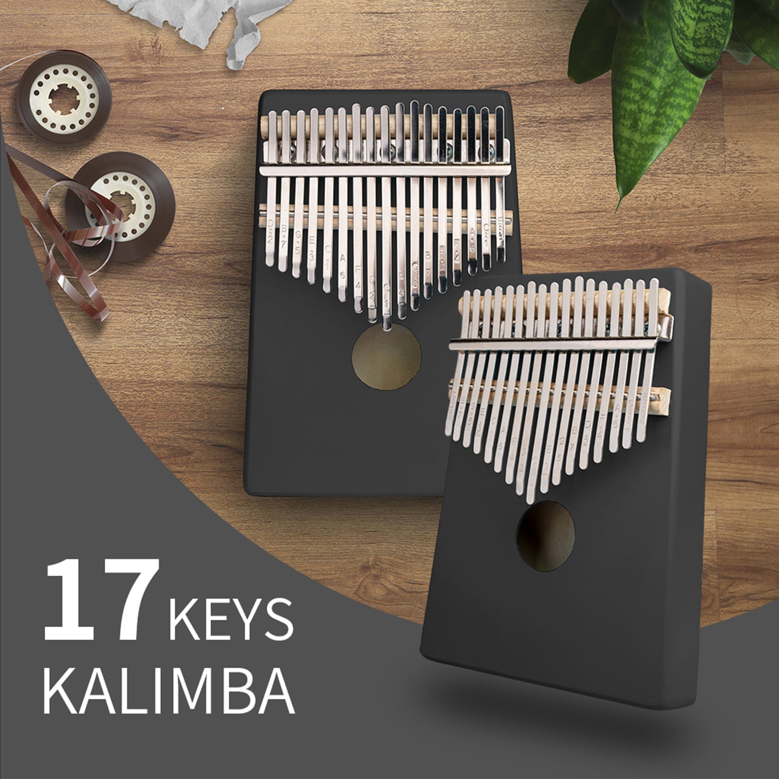 Kalimba 17 Key Thumb Piano Maple African Mbira with Tune Hammer Set Musical