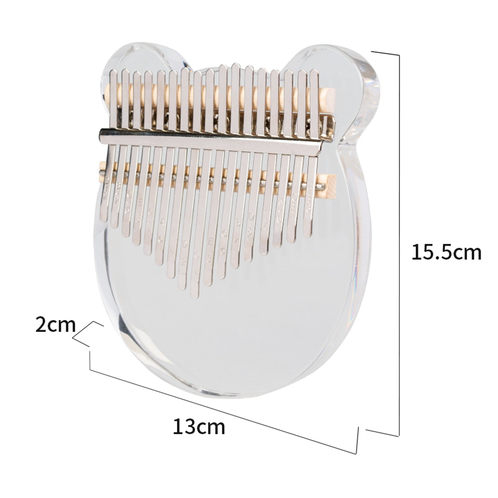 Kalimba Acrylic 17 Keys Transparent Thumb Piano