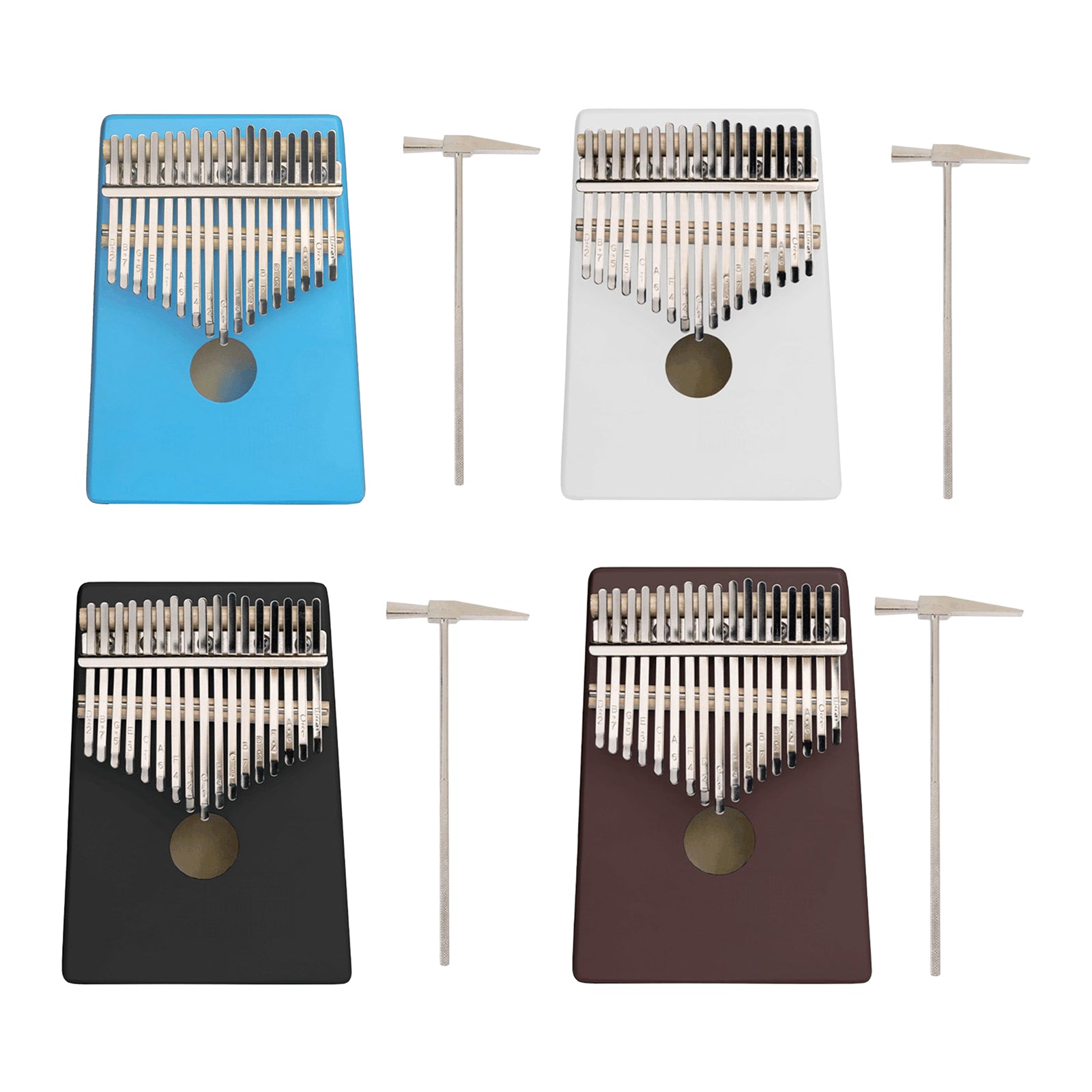 17-Key Kalimba Thumb Piano Toy Maple Finger Piano with Tune Hammer