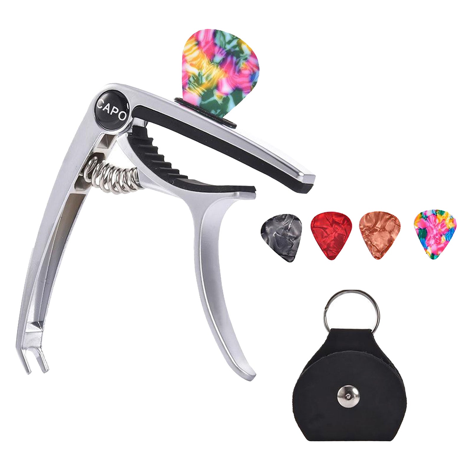 3 In 1 Alloy Universal Guitar Capo for Electric Guitar Parts sliver