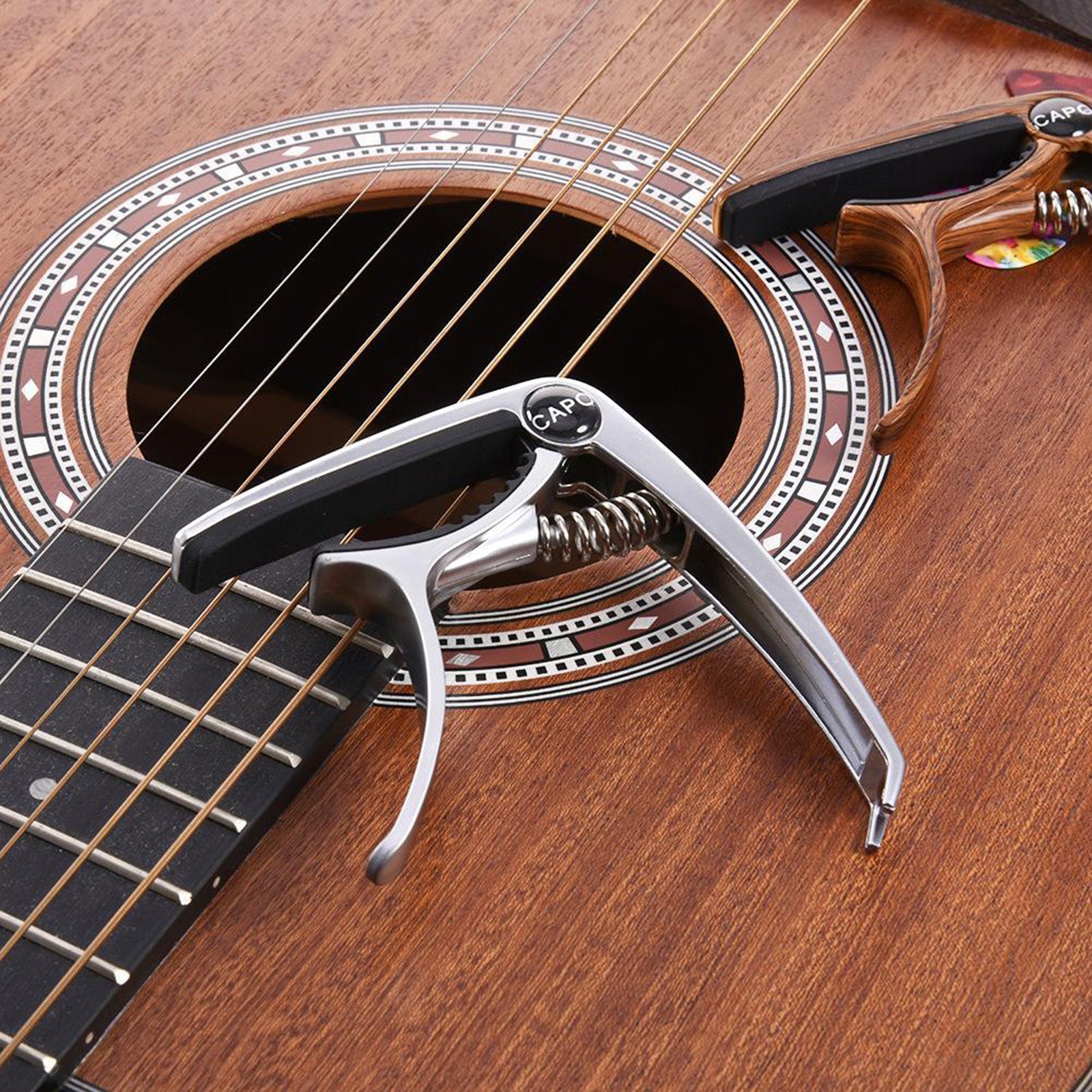 3 In 1 Alloy Universal Guitar Capo for Electric Guitar Parts sliver