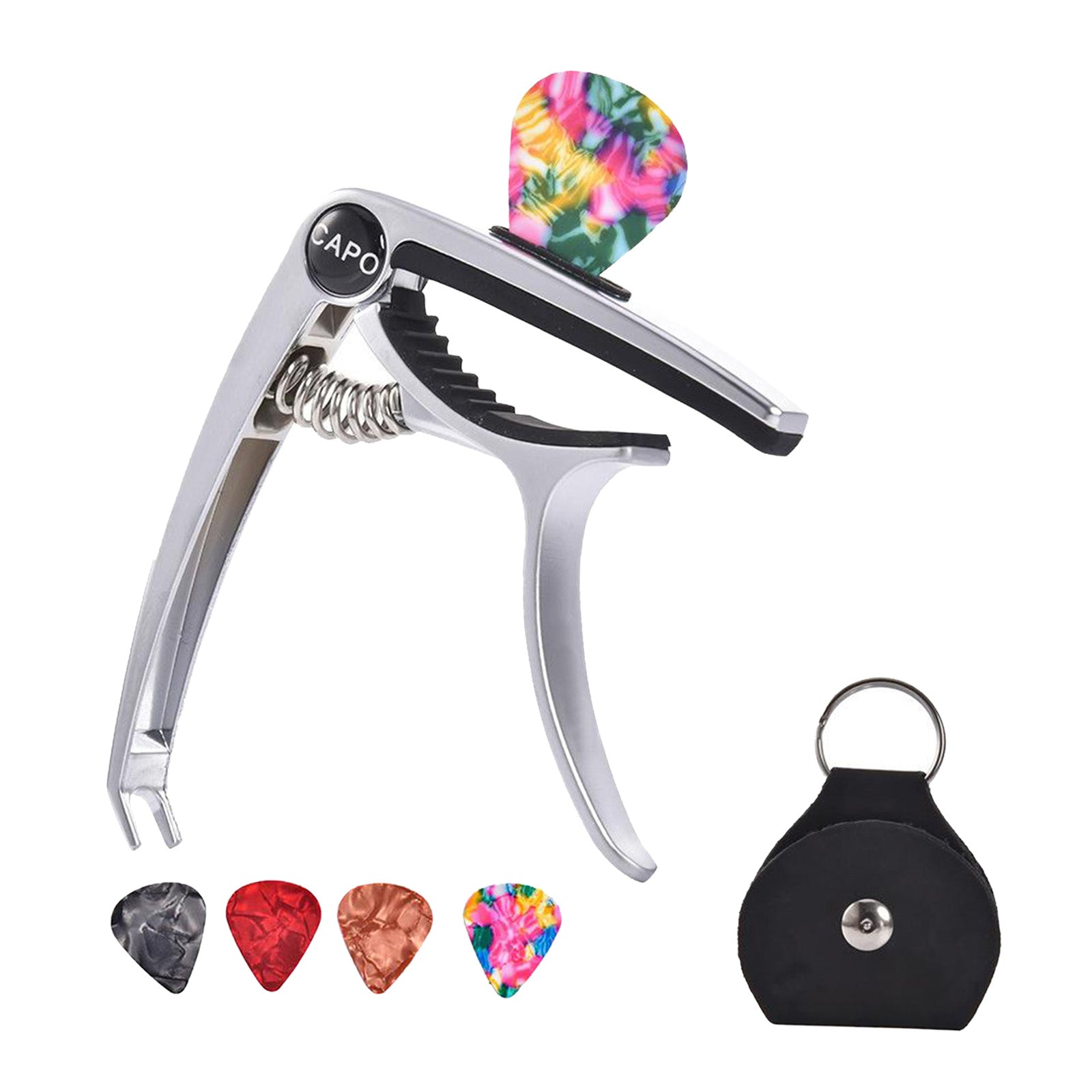 3 In 1 Alloy Universal Guitar Capo for Electric Guitar Parts sliver