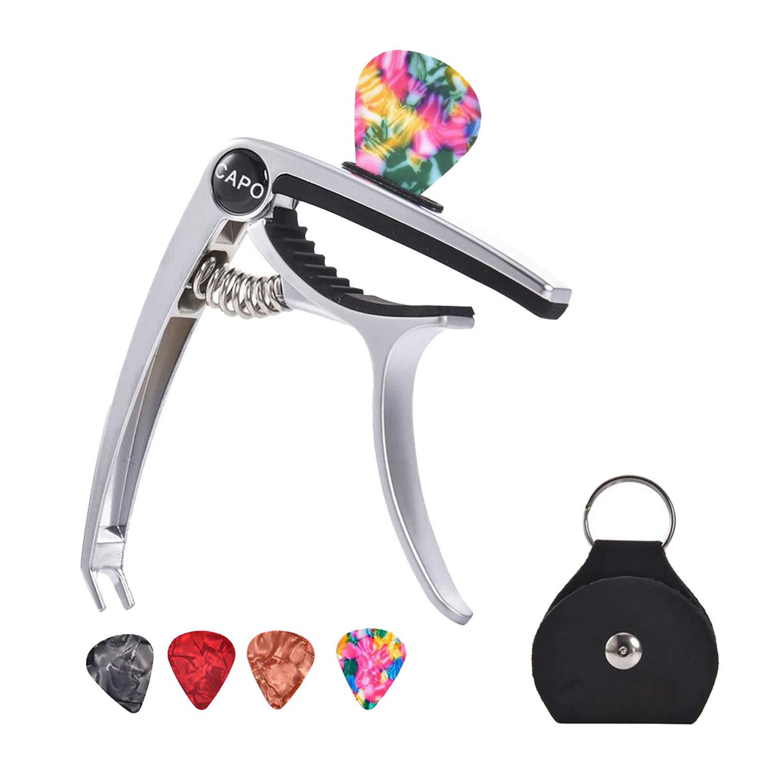 3 In 1 Alloy Universal Guitar Capo for Electric Guitar Parts sliver