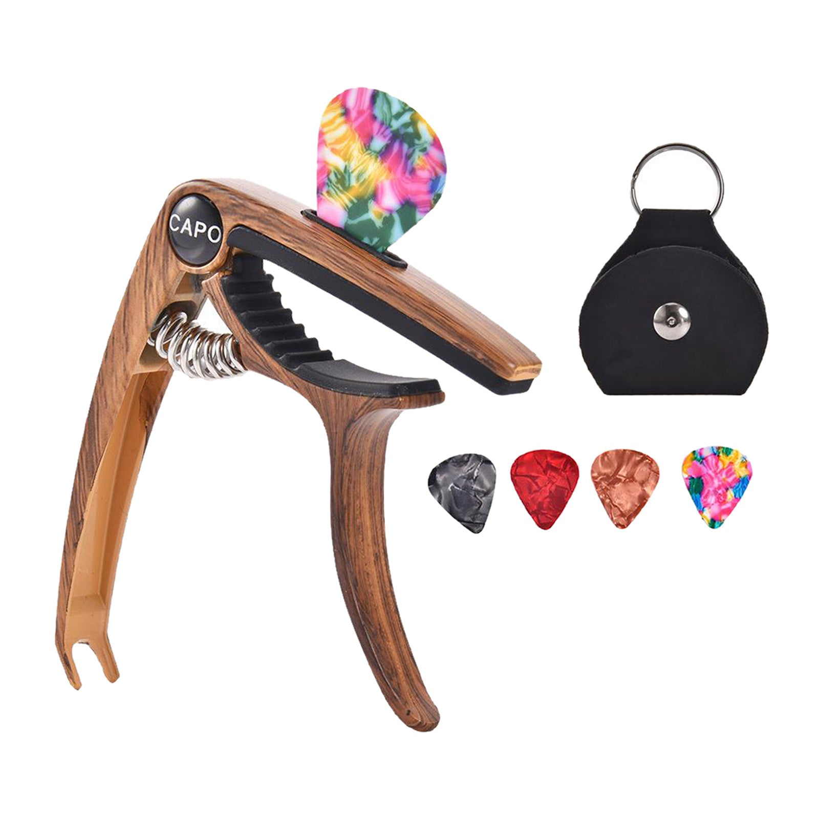 3 In 1 Alloy Universal Guitar Capo for Electric Guitar Parts wood