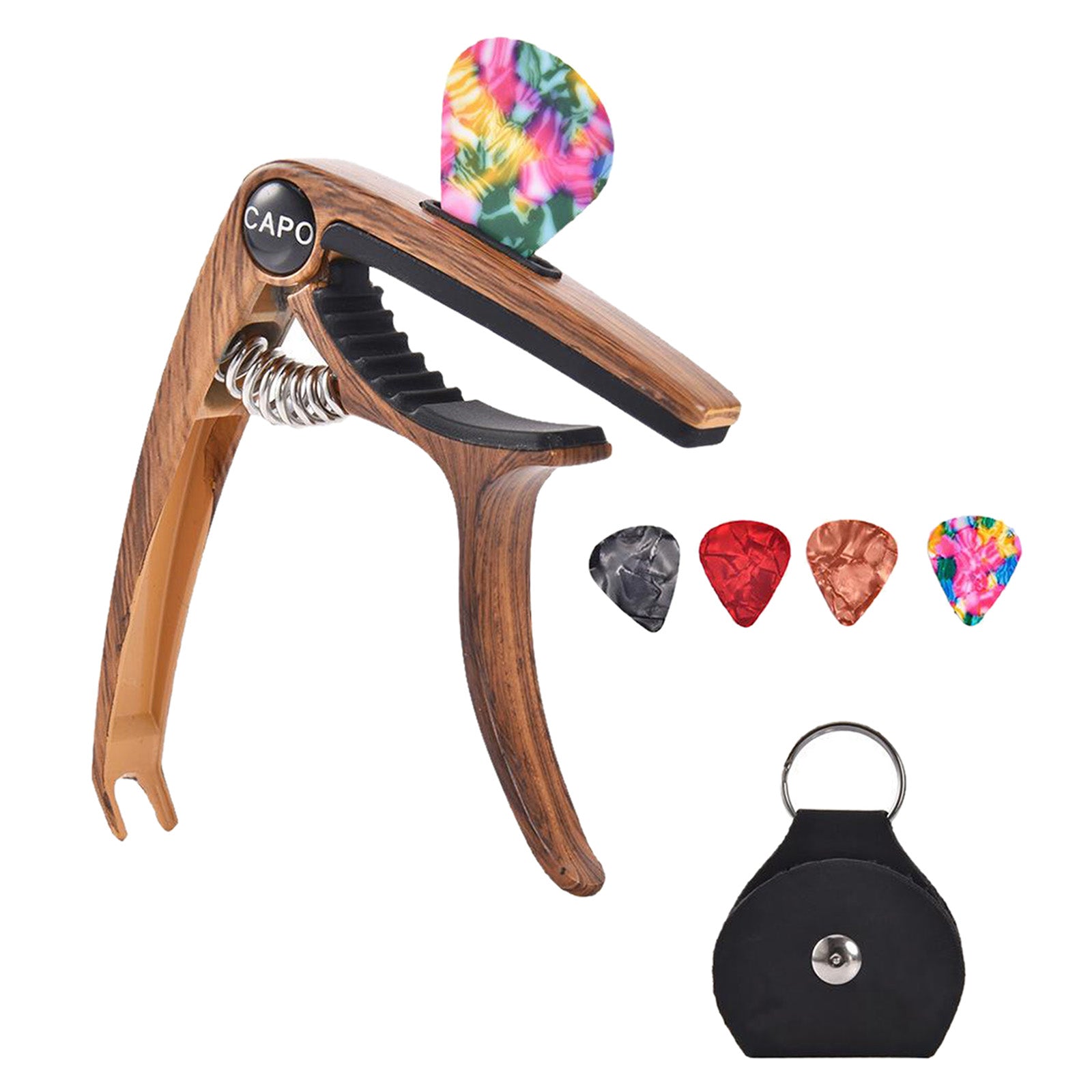 3 In 1 Alloy Universal Guitar Capo for Electric Guitar Parts wood