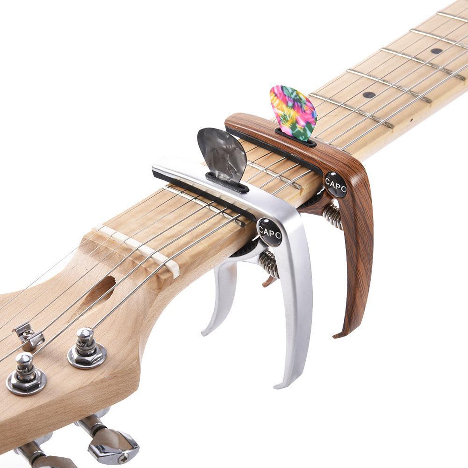 3 In 1 Alloy Universal Guitar Capo for Electric Guitar Parts wood