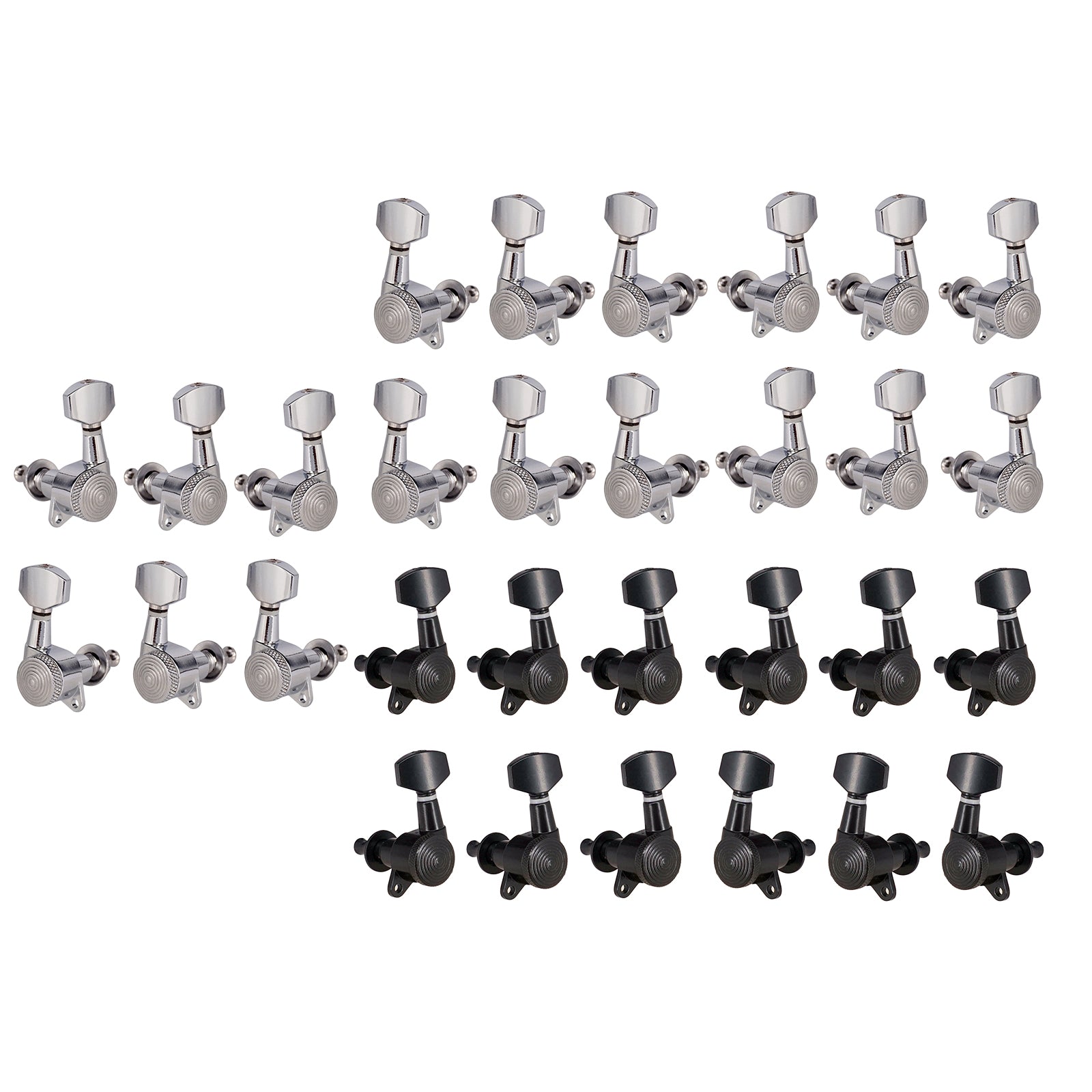 6 Pieces Guitar String Tuning Pegs,Tuner Machine Heads Knobs 6L Black