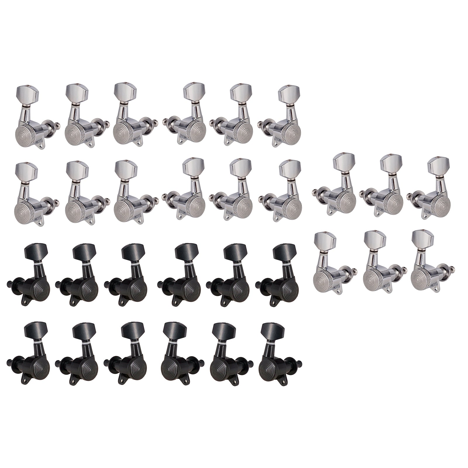 6 Pieces Guitar String Tuning Pegs,Tuner Machine Heads Knobs 6L Black