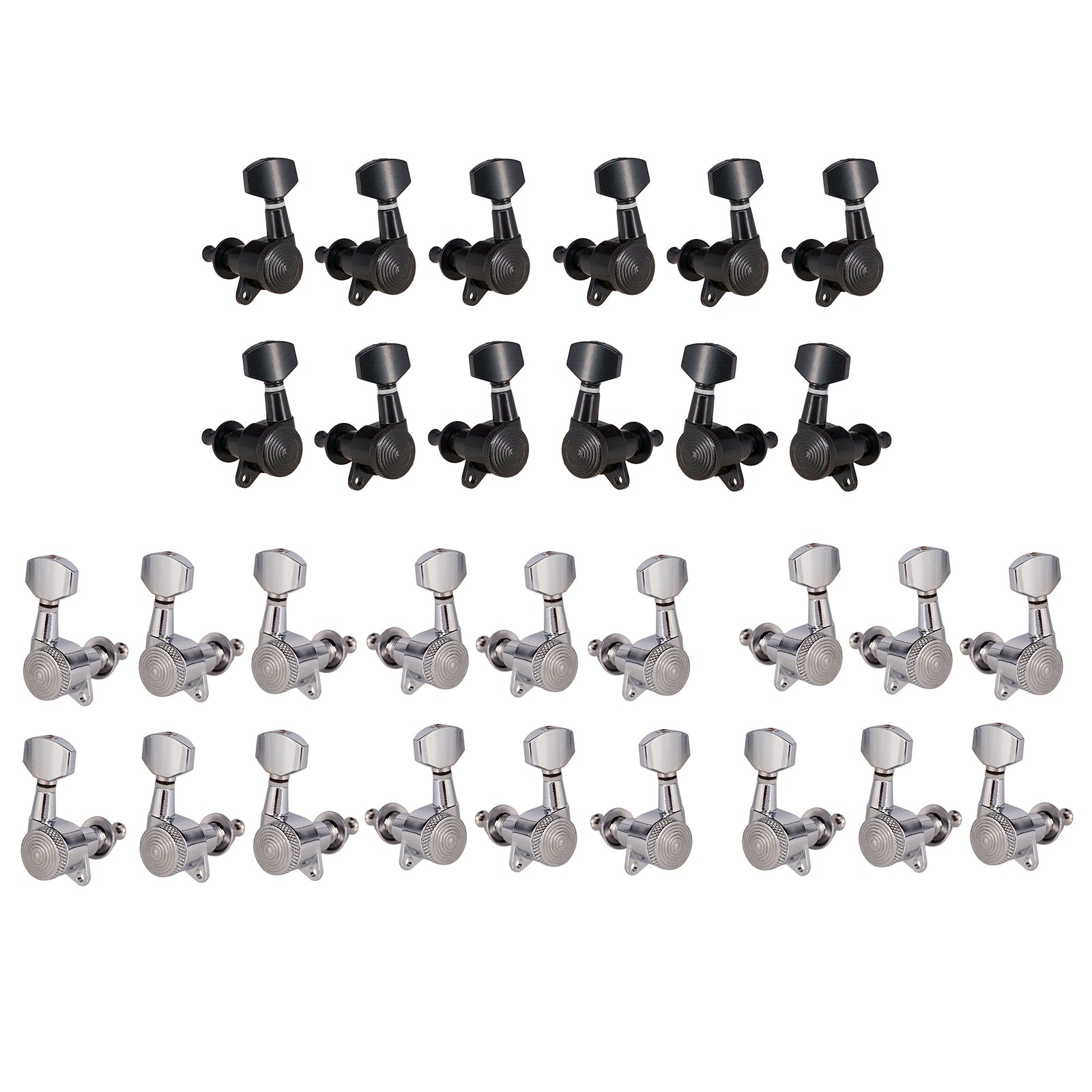 6 Pieces Guitar String Tuning Pegs,Tuner Machine Heads Knobs 6L Black