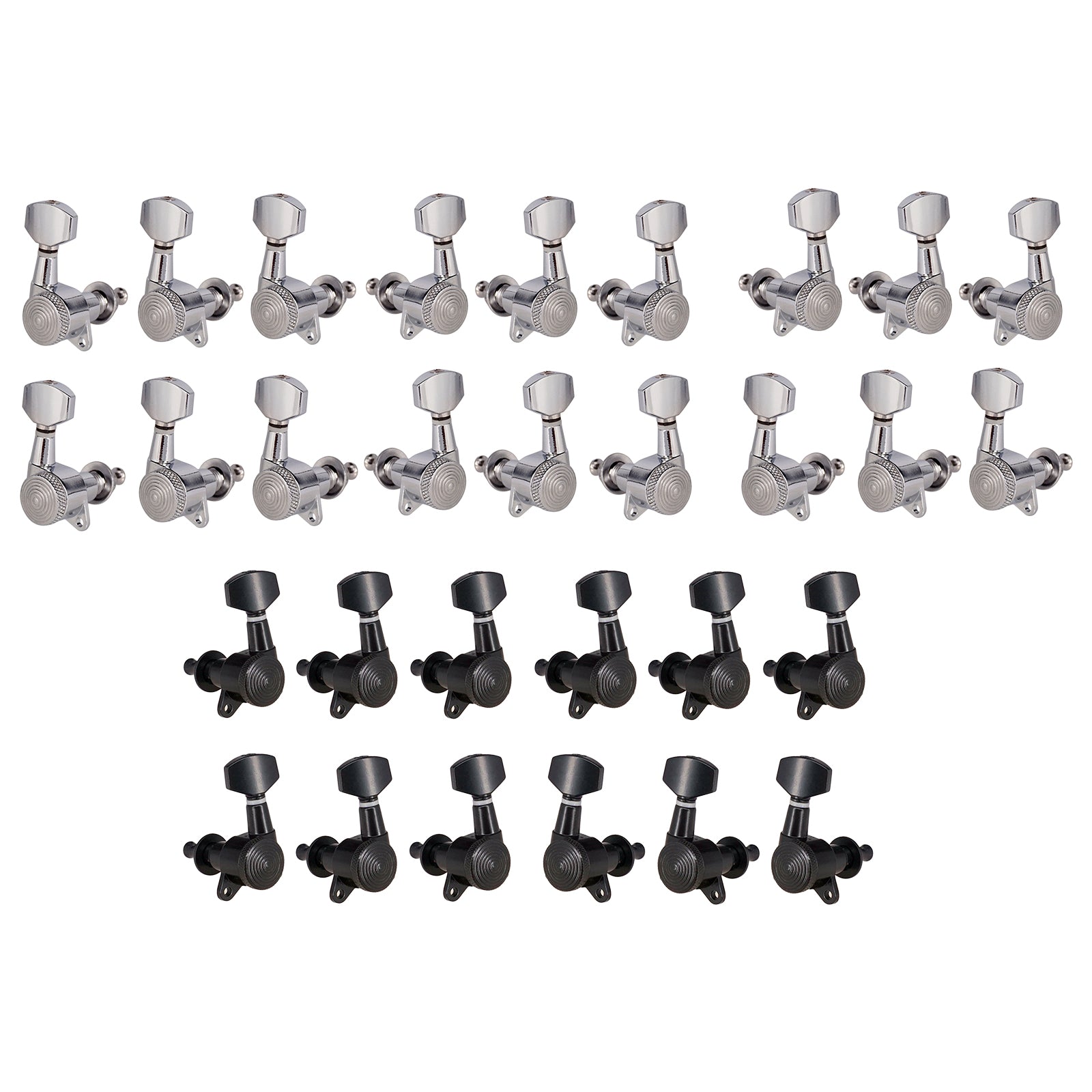 6 Pieces Guitar String Tuning Pegs,Tuner Machine Heads Knobs 6L Black