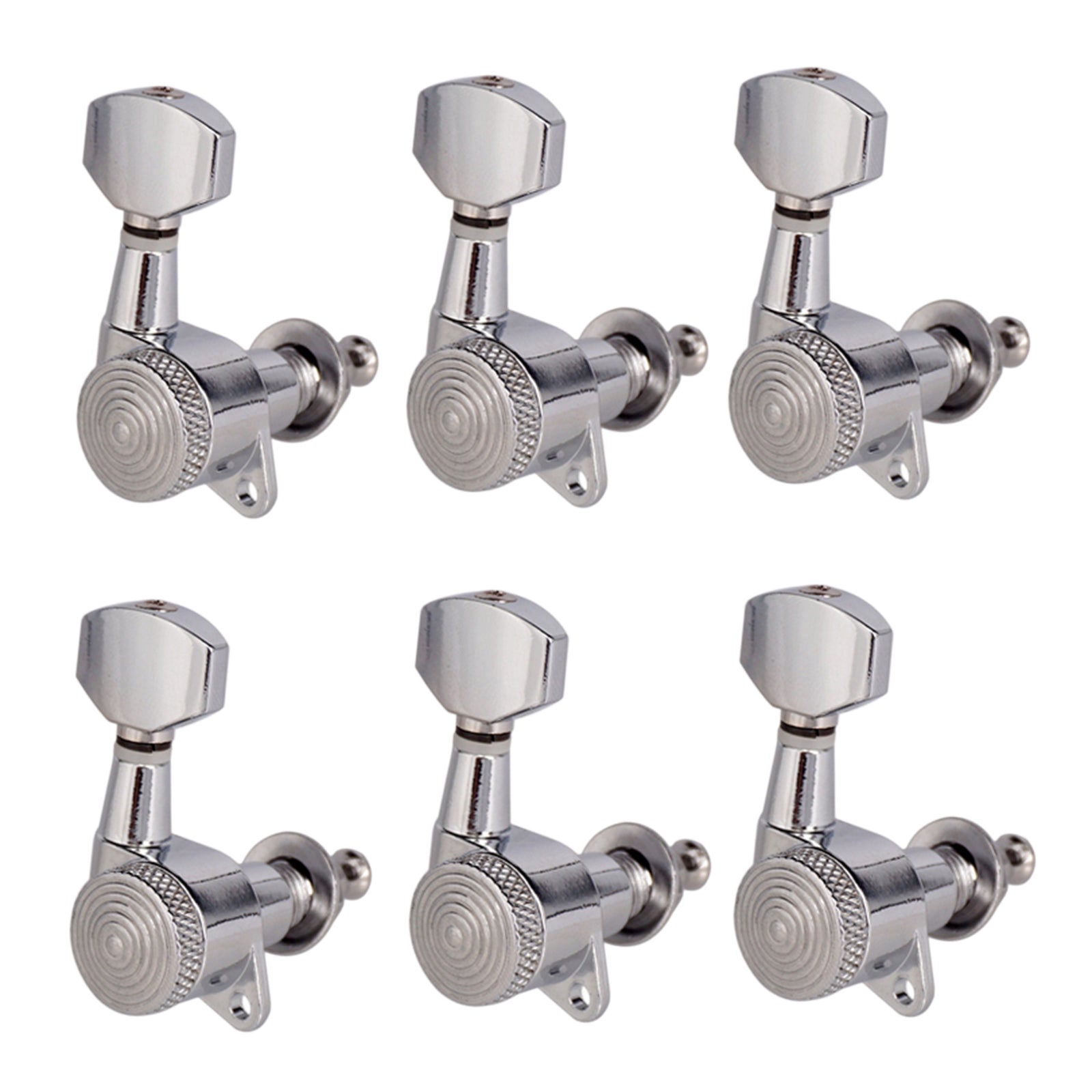 6 Pieces Guitar String Tuning Pegs,Tuner Machine Heads Knobs 6R Silver