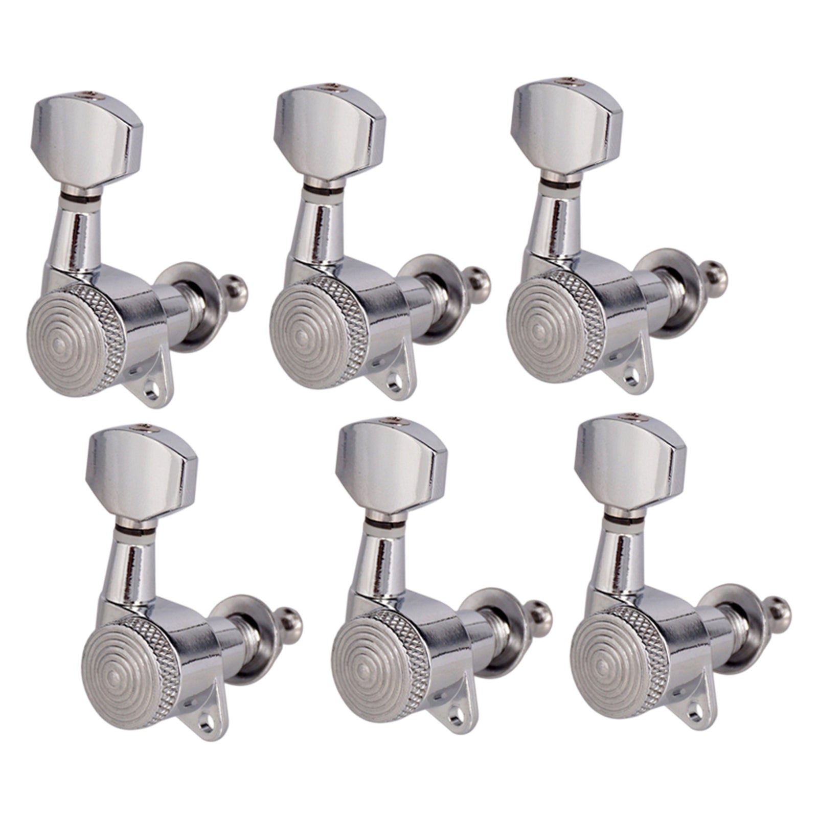 6 Pieces Guitar String Tuning Pegs,Tuner Machine Heads Knobs 6R Silver