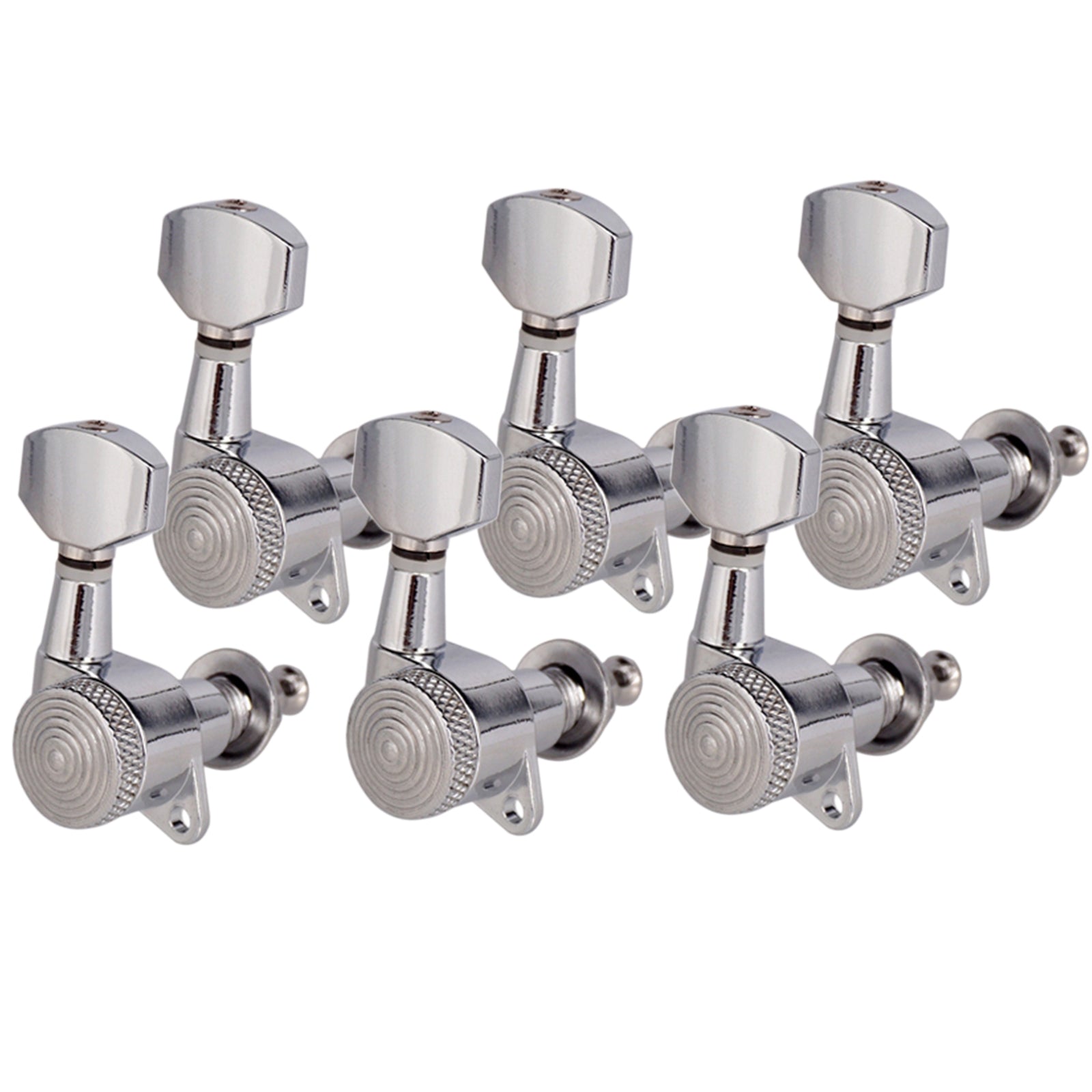 6 Pieces Guitar String Tuning Pegs,Tuner Machine Heads Knobs 6R Silver