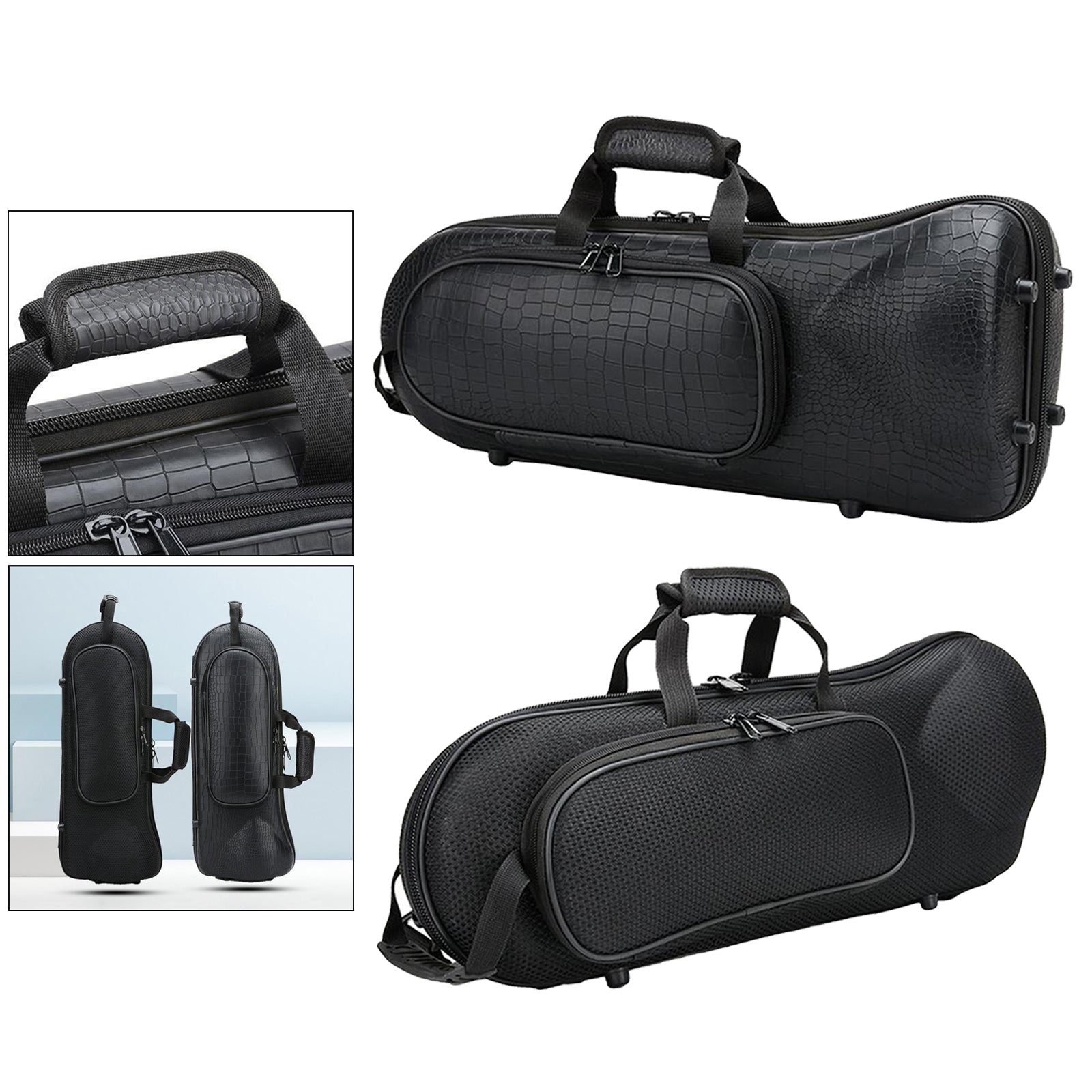 Brass Wind Black Musical Trumpet Case Oxford Gig Bag Black Oxford Fabric