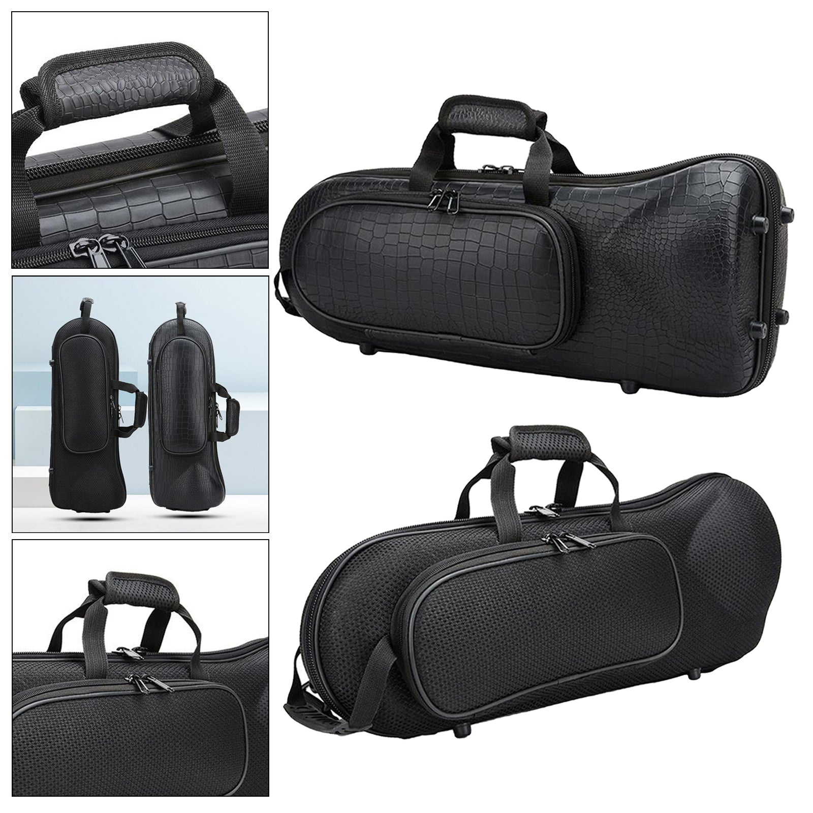 Brass Wind Black Musical Trumpet Case Oxford Gig Bag Black Oxford Fabric