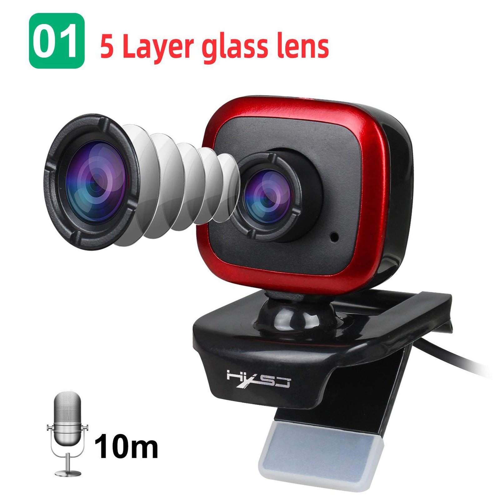 480P Desktop Computer USB Web Camera Webcam Manual Focus Black Silver