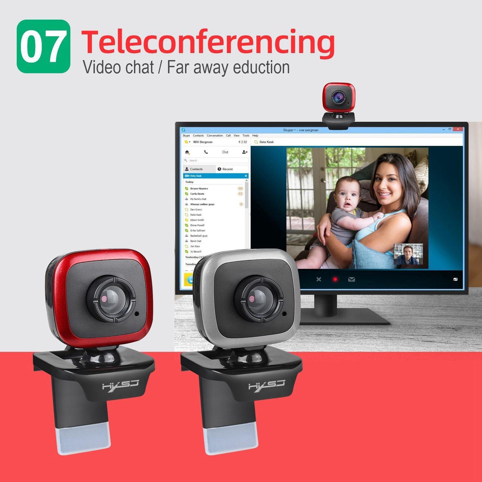 480P Desktop Computer USB Web Camera Webcam Manual Focus Black Silver