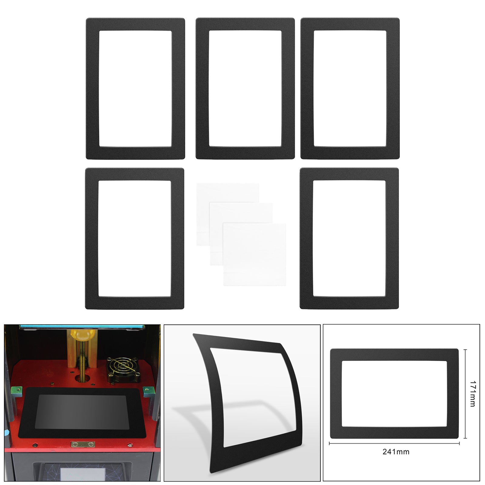 3D Printer 241x171mm Stick On Gasket Protection Prevent Resin Spill FEP Film