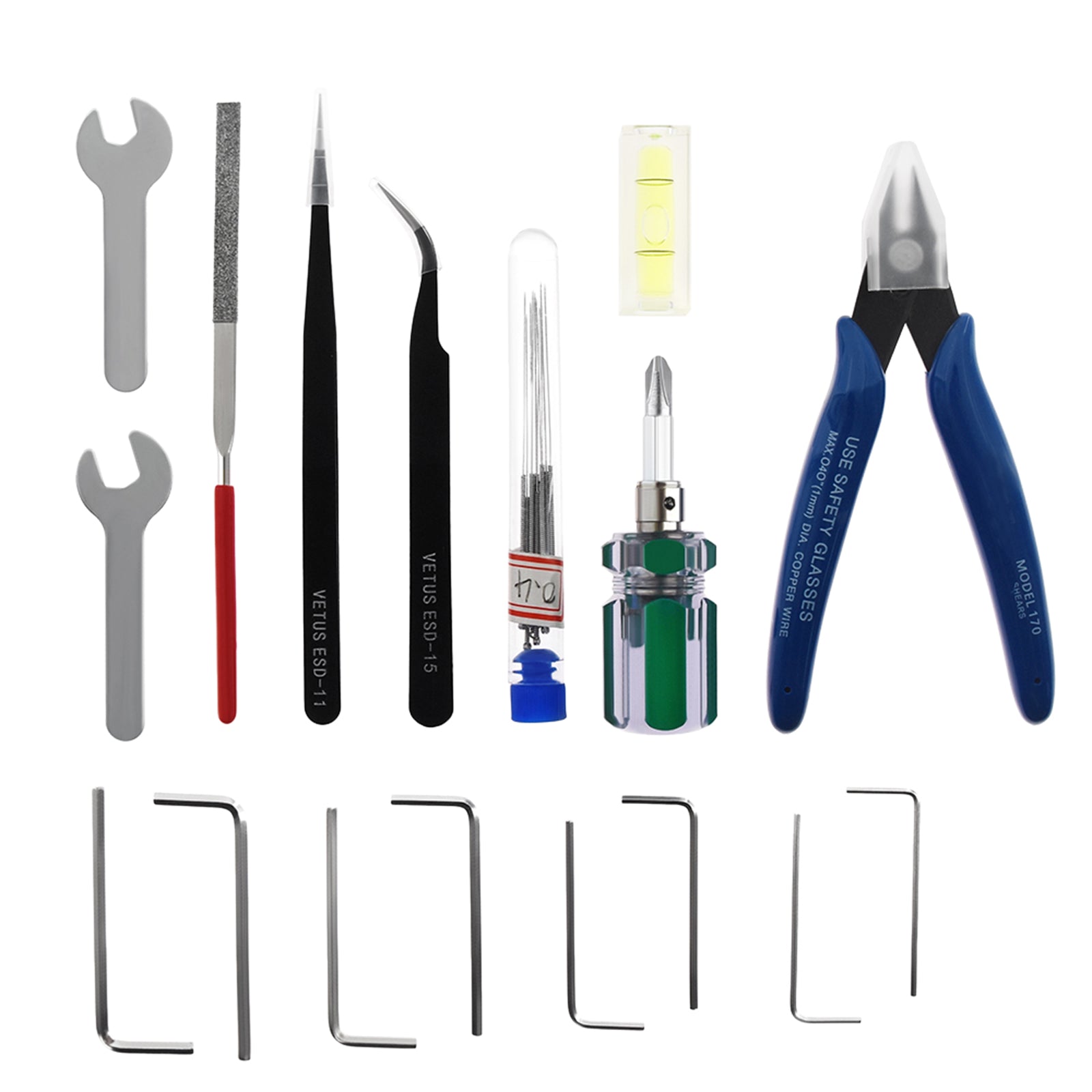 3D Printer Cleaning Tool Kit Clean Finish Pliers Tweezers Allen Key Set