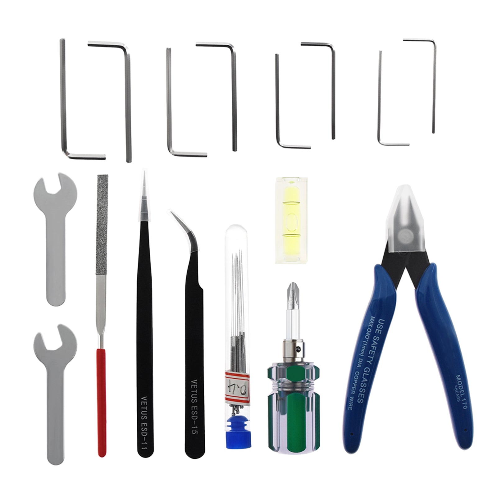 3D Printer Cleaning Tool Kit Clean Finish Pliers Tweezers Allen Key Set