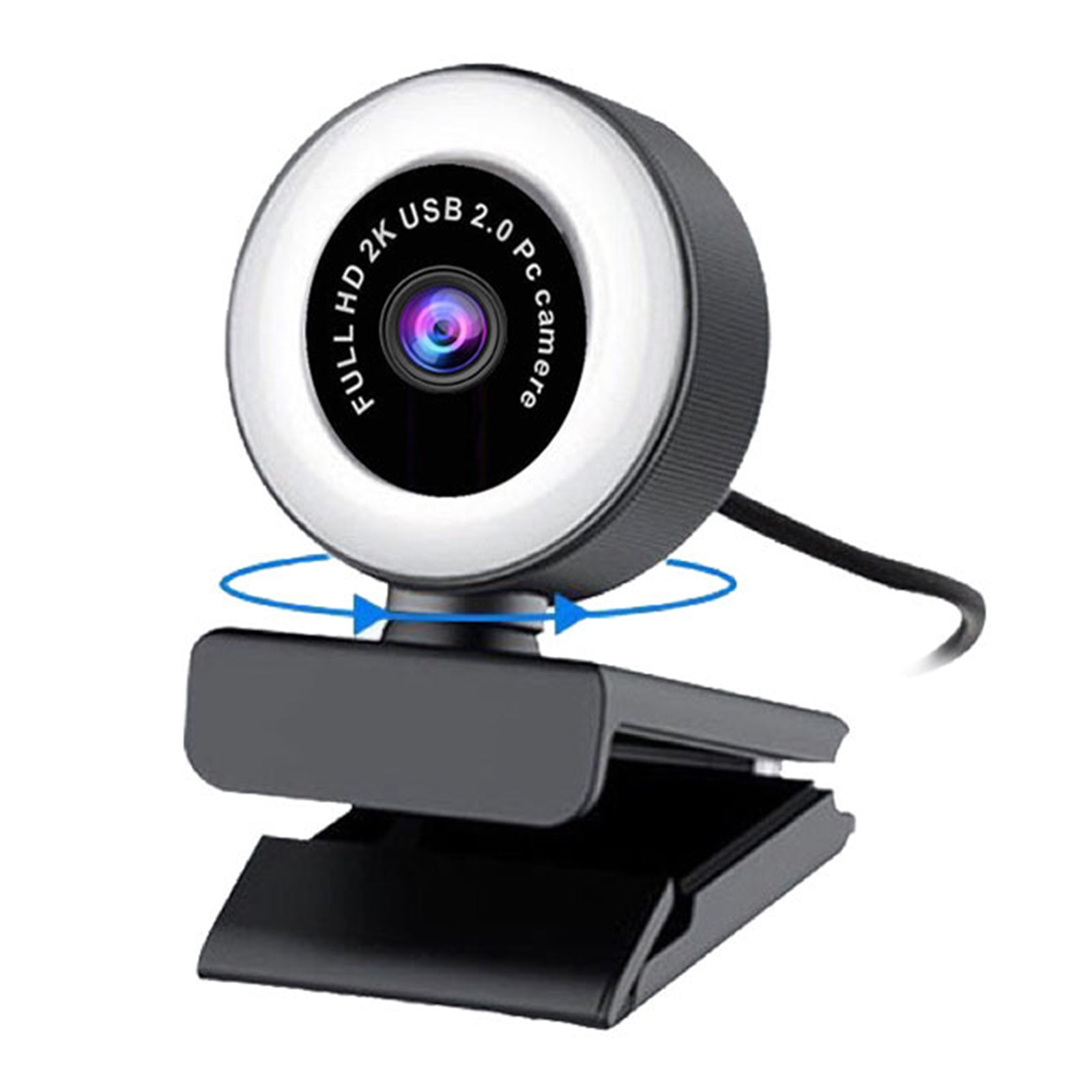 Mini 1080P/2K/5MP Webcam with Ring Fill Light and Mic  5MP Auto Focus