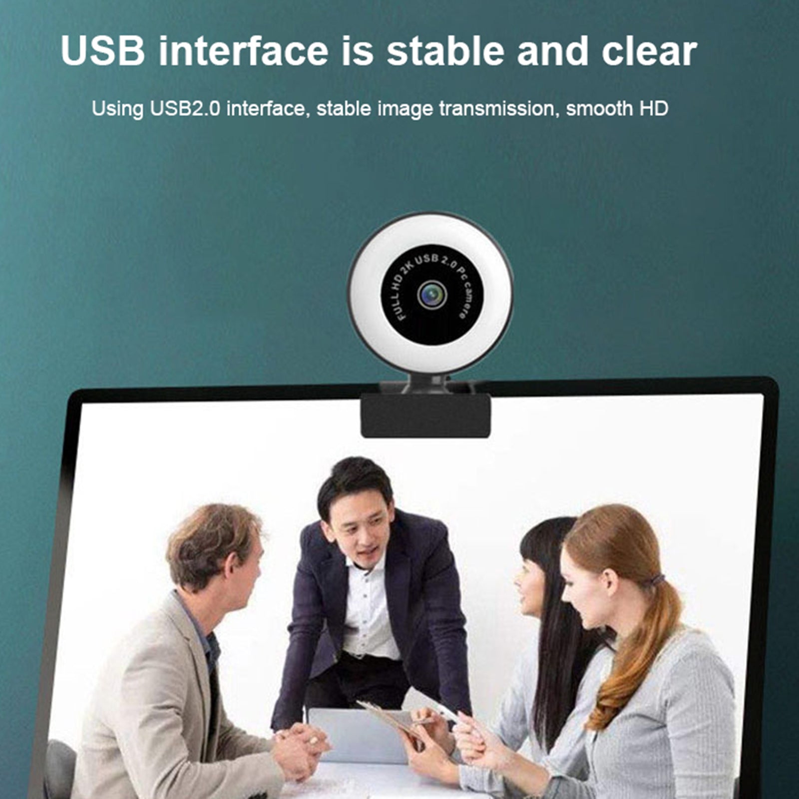 Mini 1080P/2K/5MP Webcam with Ring Fill Light and Mic  5MP Auto Focus