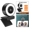 Mini 1080P/2K/5MP Webcam with Ring Fill Light and Mic  1080p Fixed Focus