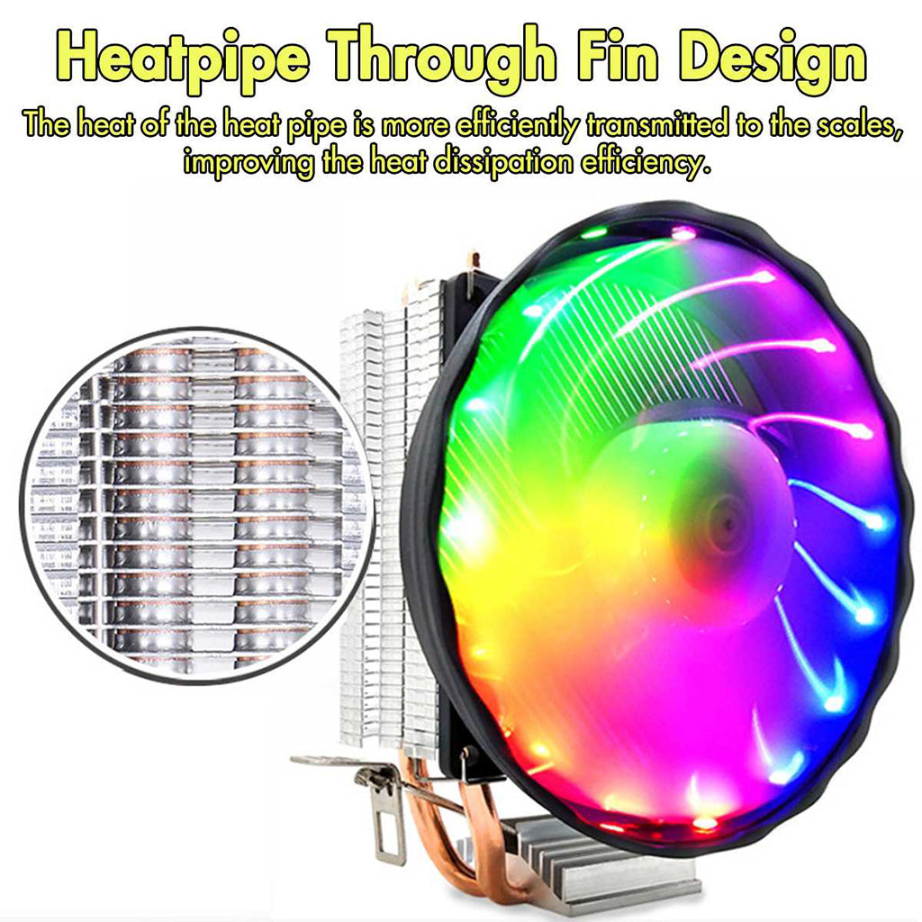 LED 120mm LED RGB CPU Cooler 4pin Heatsink for Intel Socket LGA 1155 1156