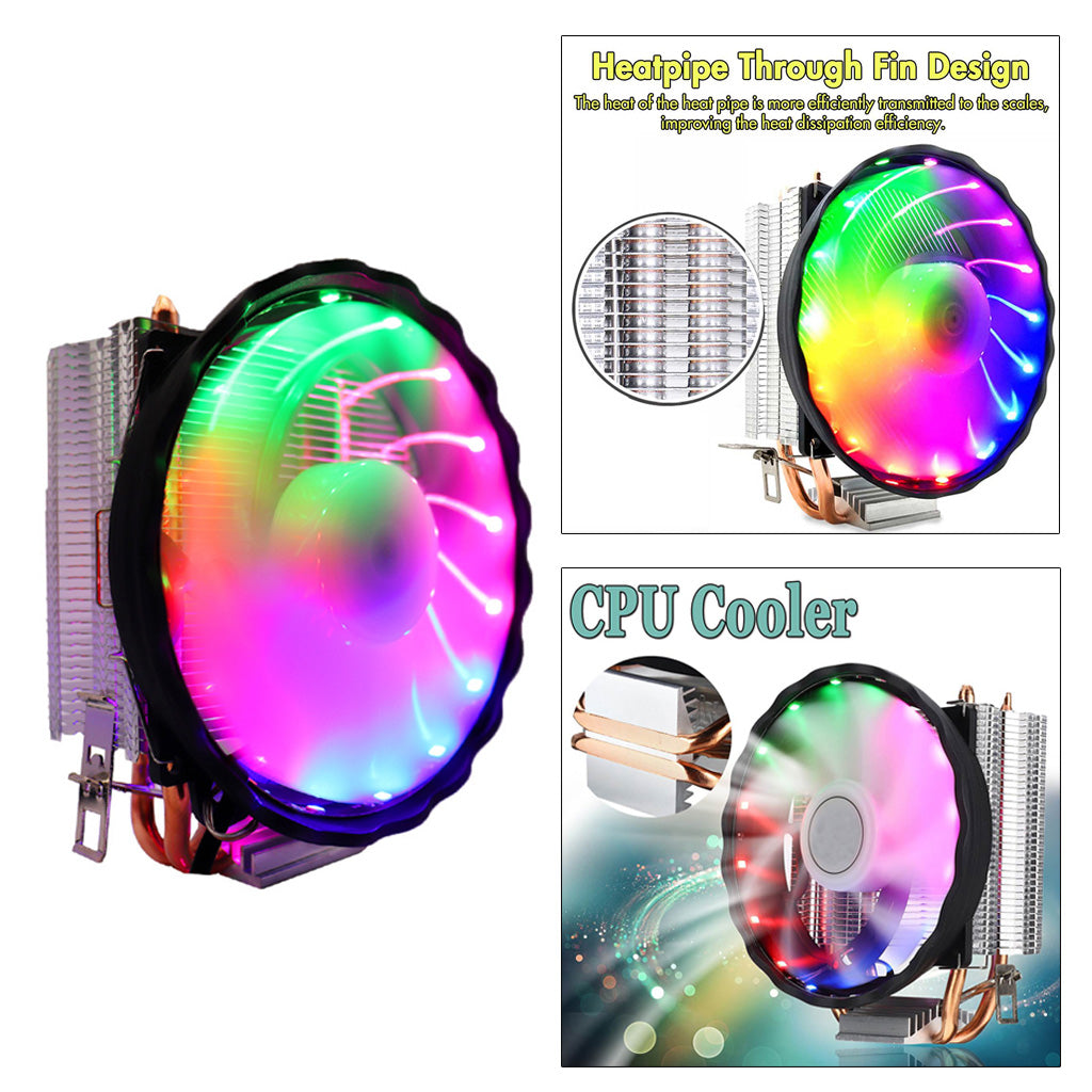 LED 120mm LED RGB CPU Cooler 4pin Heatsink for Intel Socket LGA 1155 1156