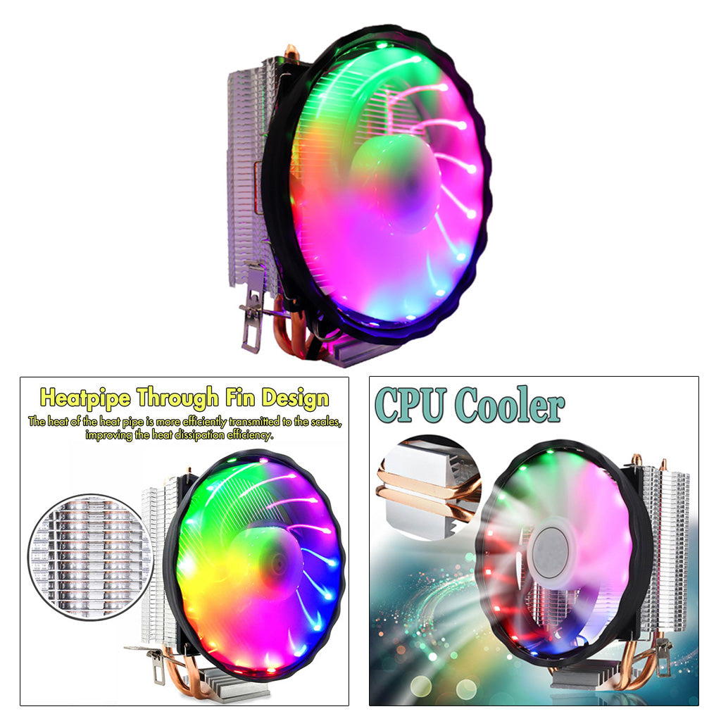 LED 120mm LED RGB CPU Cooler 4pin Heatsink for Intel Socket LGA 1155 1156