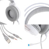 Professional Over Ear Gaming Headset Headphones Double 3.5mm Interface White