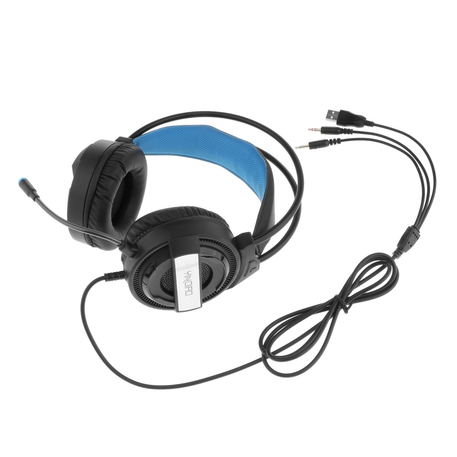 Professional Over Ear Gaming Headset Headphones Double 3.5mm Interface Black