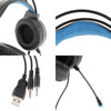 Professional Over Ear Gaming Headset Headphones Double 3.5mm Interface Black