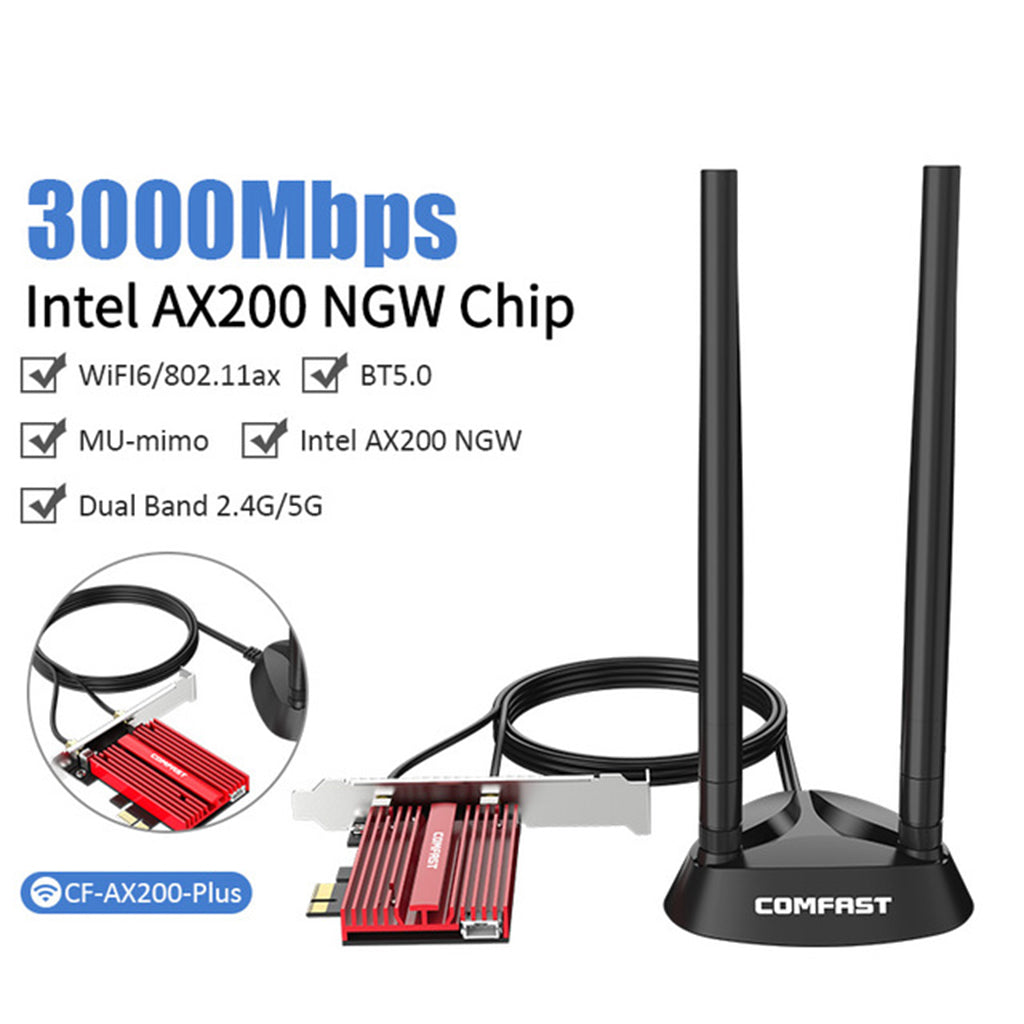 AX200 3000Mbps Gamer Wireless PCI-Express Adapter Chip for Computer Laptop