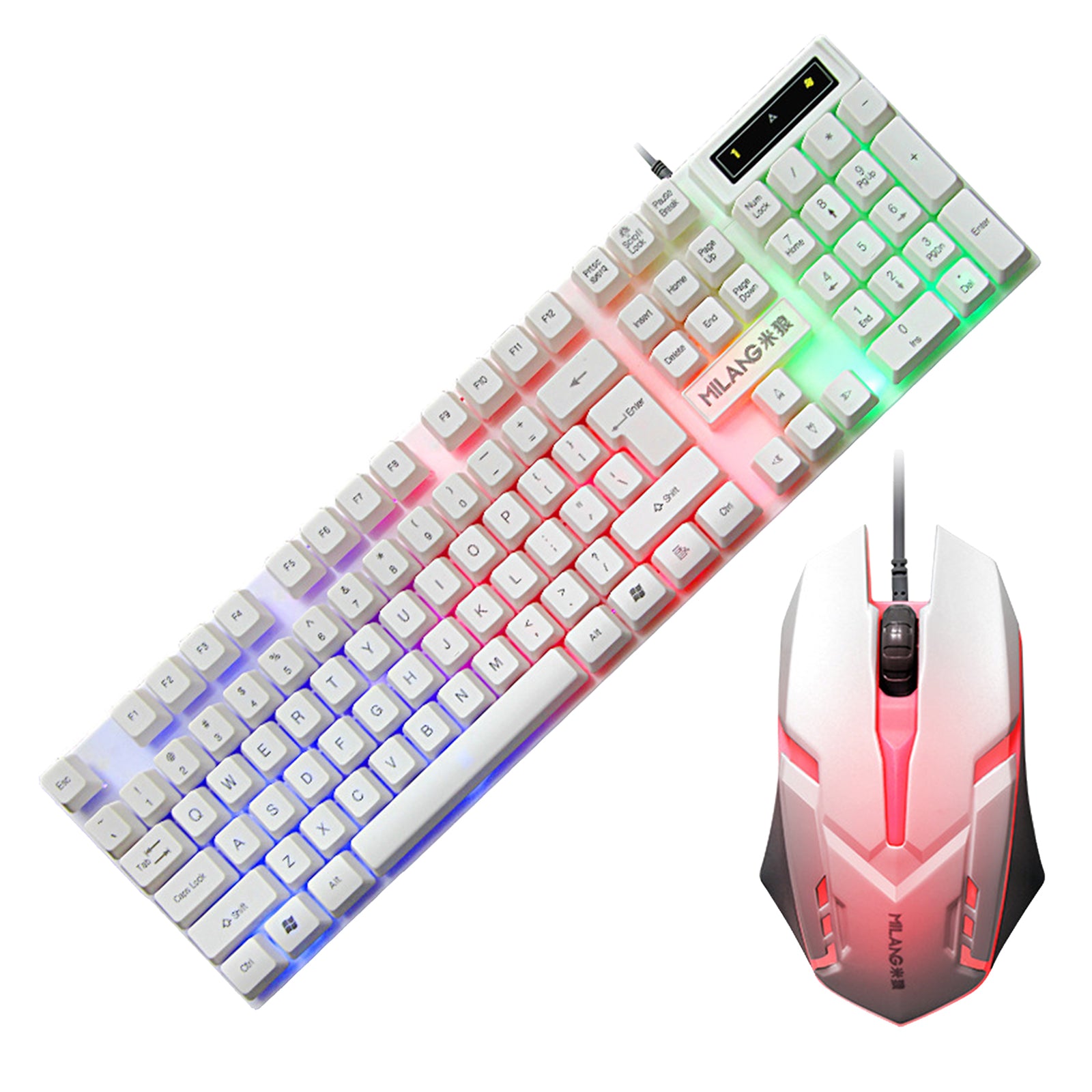 RGB Backlit Mechanical Gaming Keyboard 104 Keys USB  White Keyboard mouse