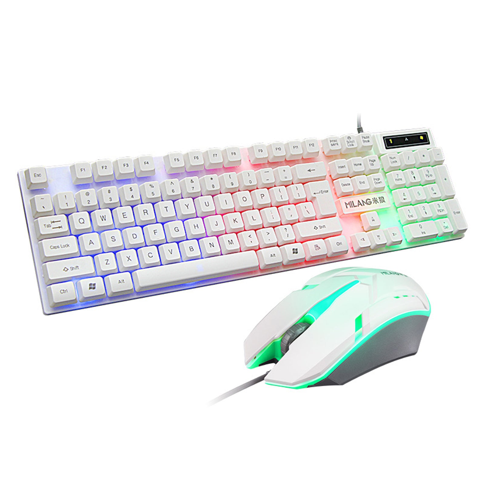 RGB Backlit Mechanical Gaming Keyboard 104 Keys USB  White Keyboard mouse