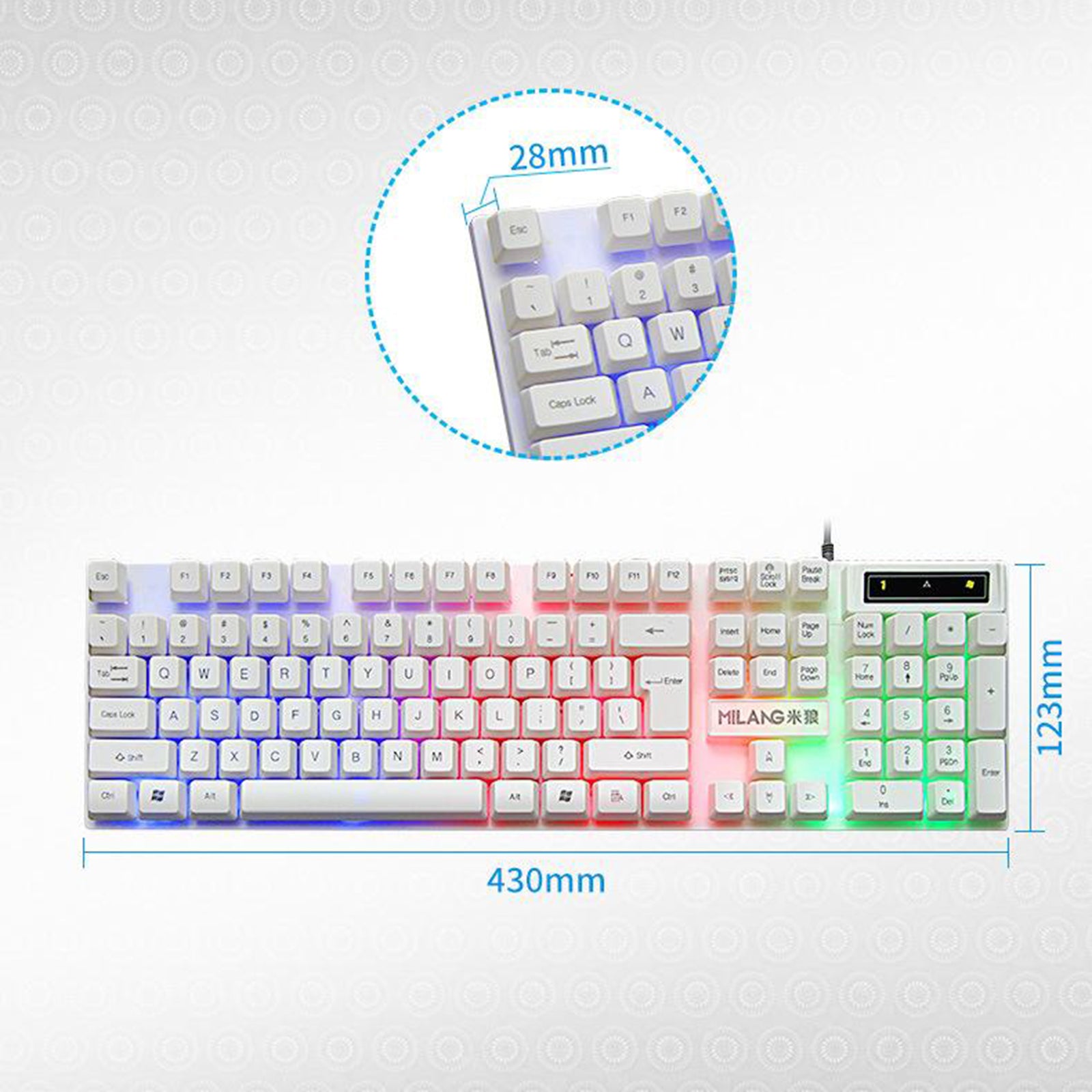 RGB Backlit Mechanical Gaming Keyboard 104 Keys USB  White Keyboard mouse