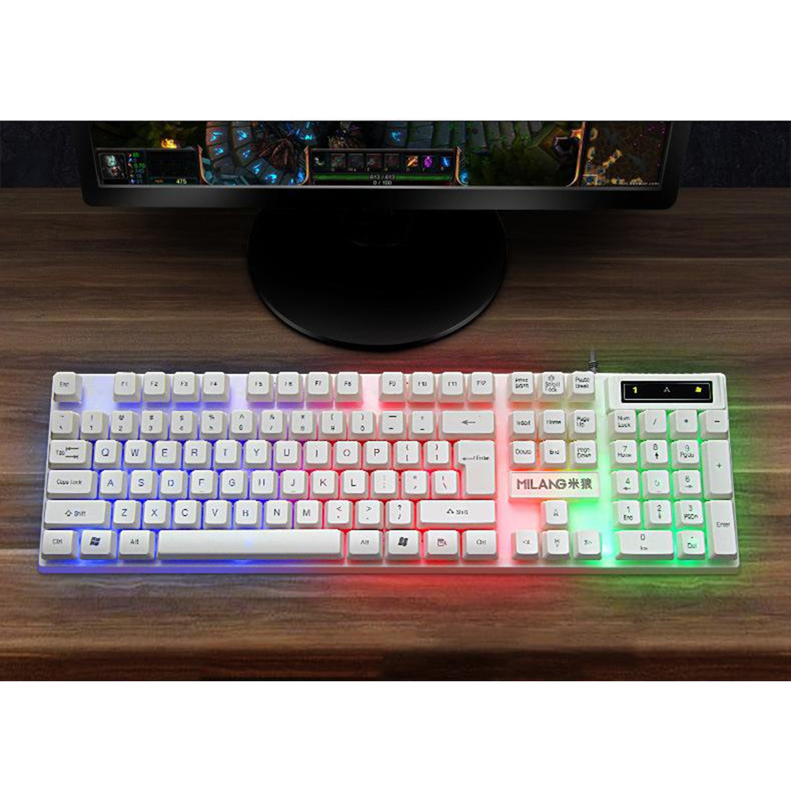 RGB Backlit Mechanical Gaming Keyboard 104 Keys USB  White Keyboard mouse