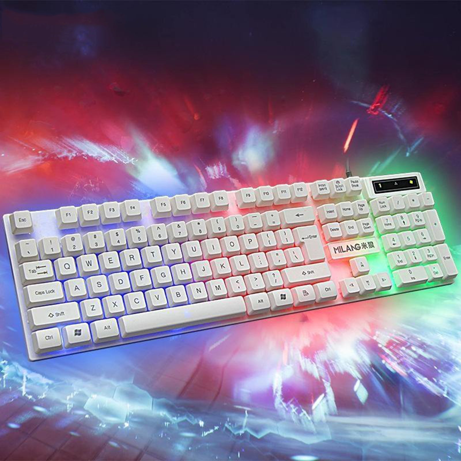 RGB Backlit Mechanical Gaming Keyboard 104 Keys USB  White Keyboard mouse