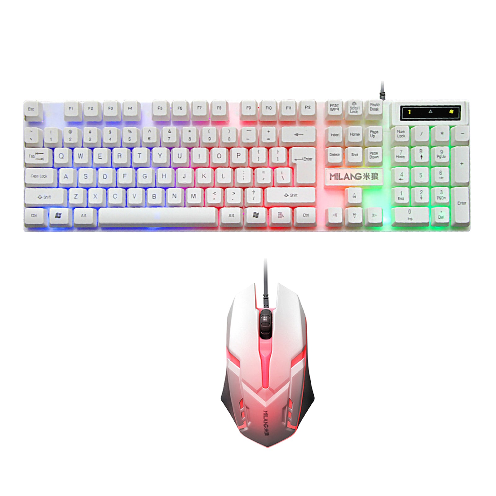 RGB Backlit Mechanical Gaming Keyboard 104 Keys USB  White Keyboard mouse