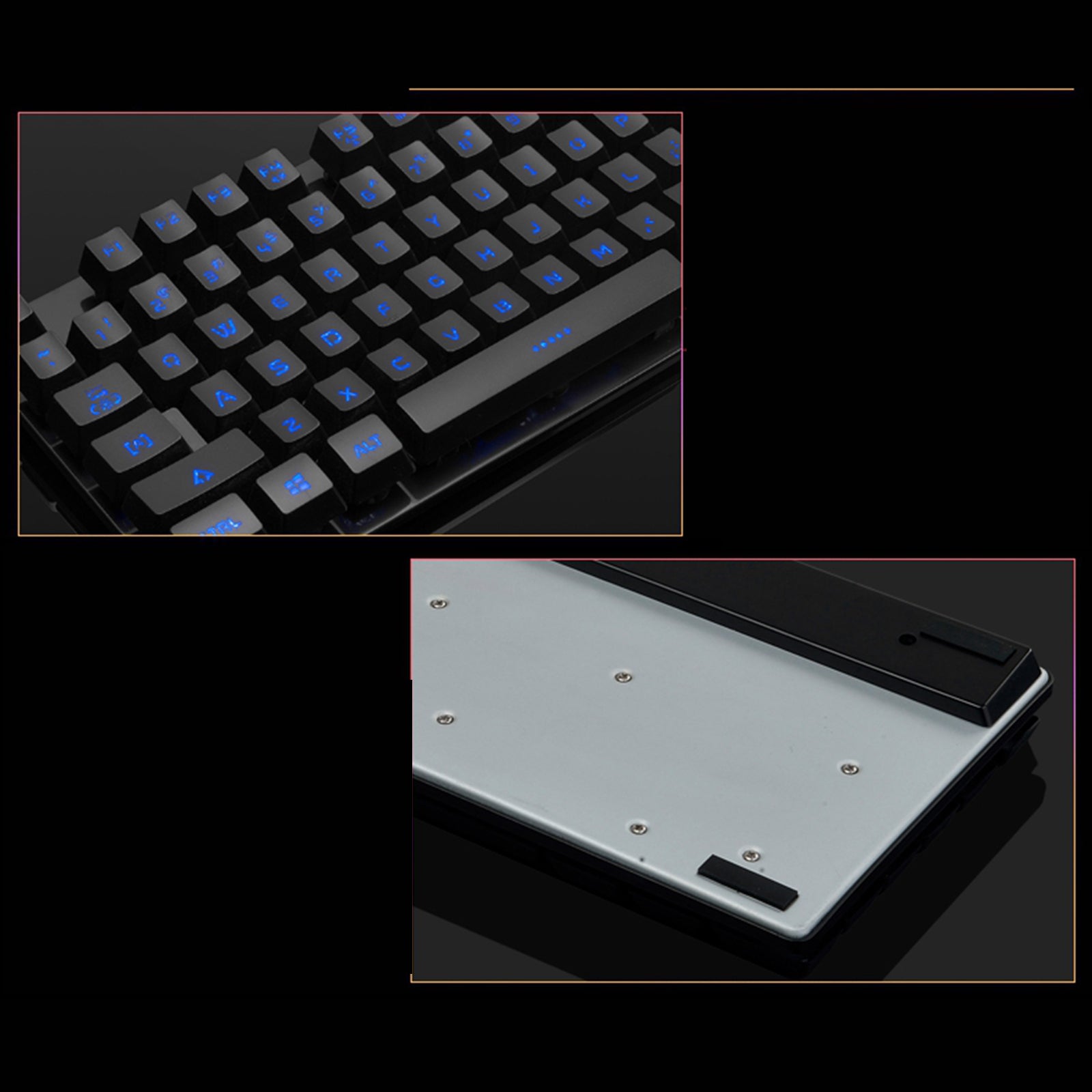 Ultra-thin Wired Keyboard 104Key Computer RGB Keys Smart Sleep Working