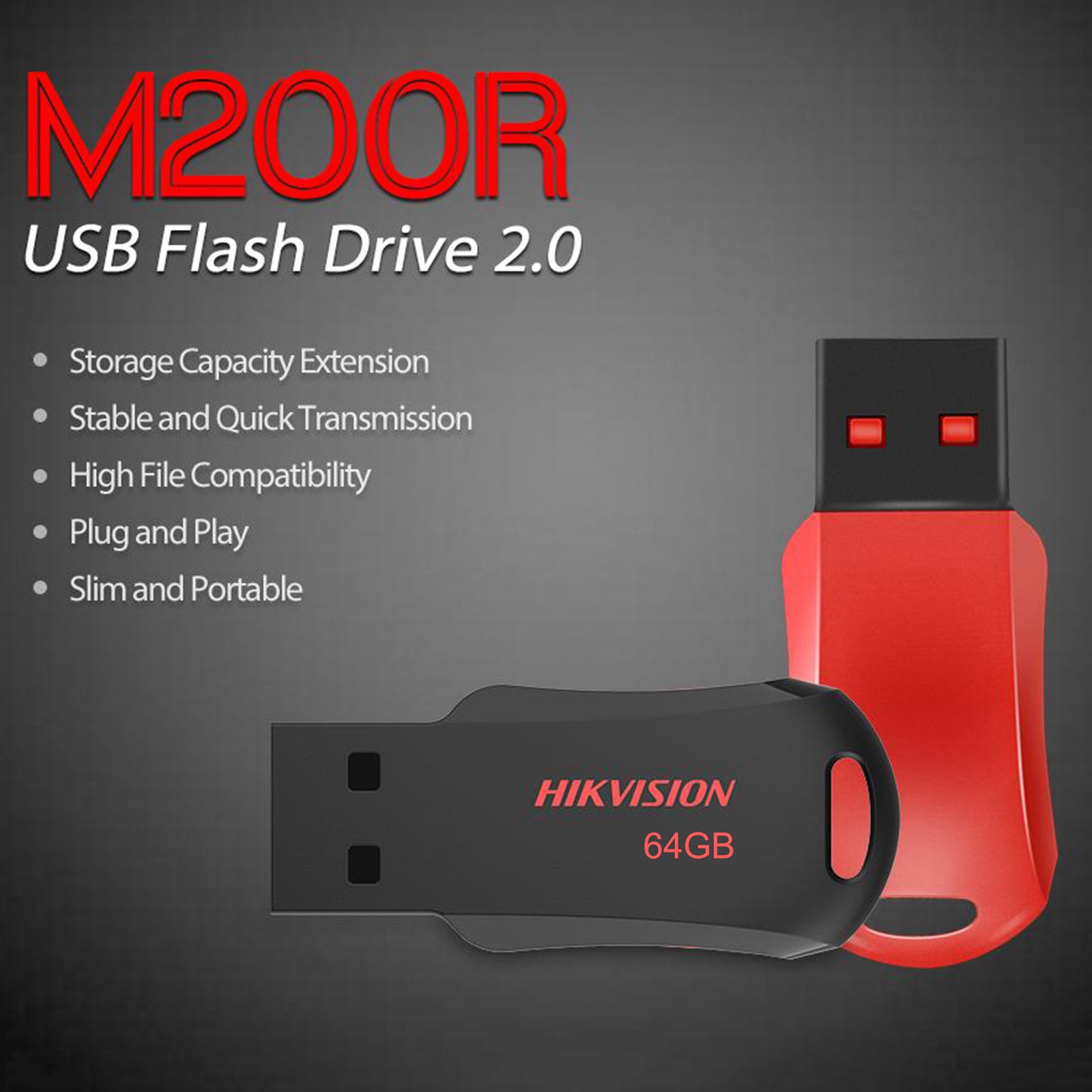 Hikvision M200R Original 8/16/32/64G Thumb USB Flash Drive Mini Pen 64GB