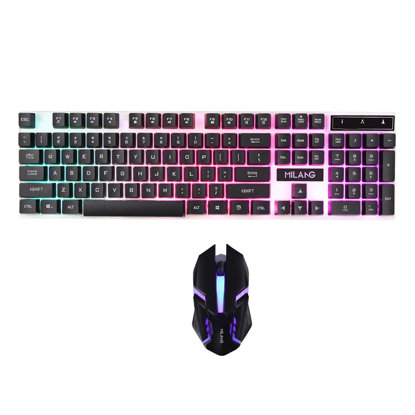 RGB Backlit Mechanical Gaming Keyboard 104 Keys USB  Black  Keyboard mouse