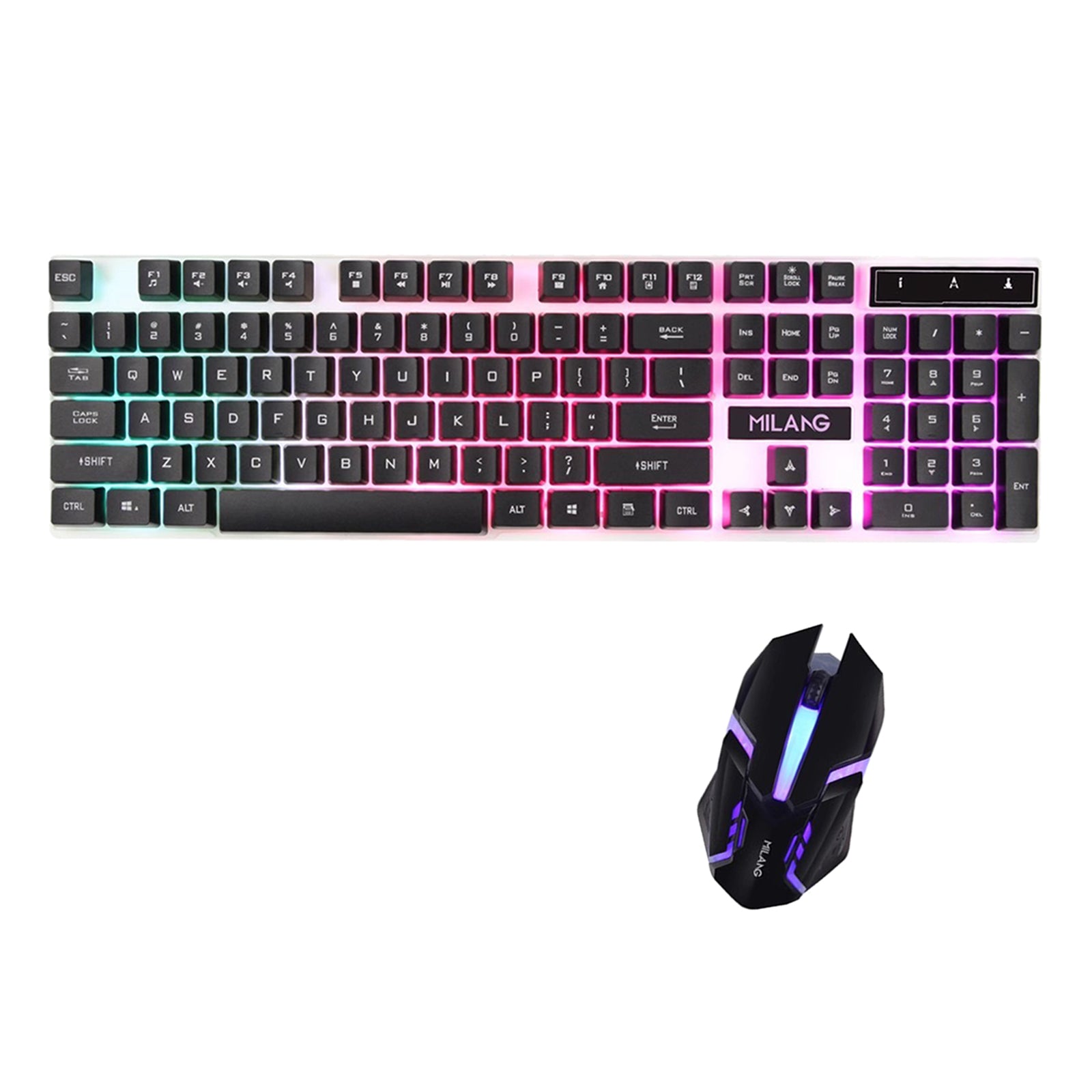 RGB Backlit Mechanical Gaming Keyboard 104 Keys USB  Black  Keyboard mouse