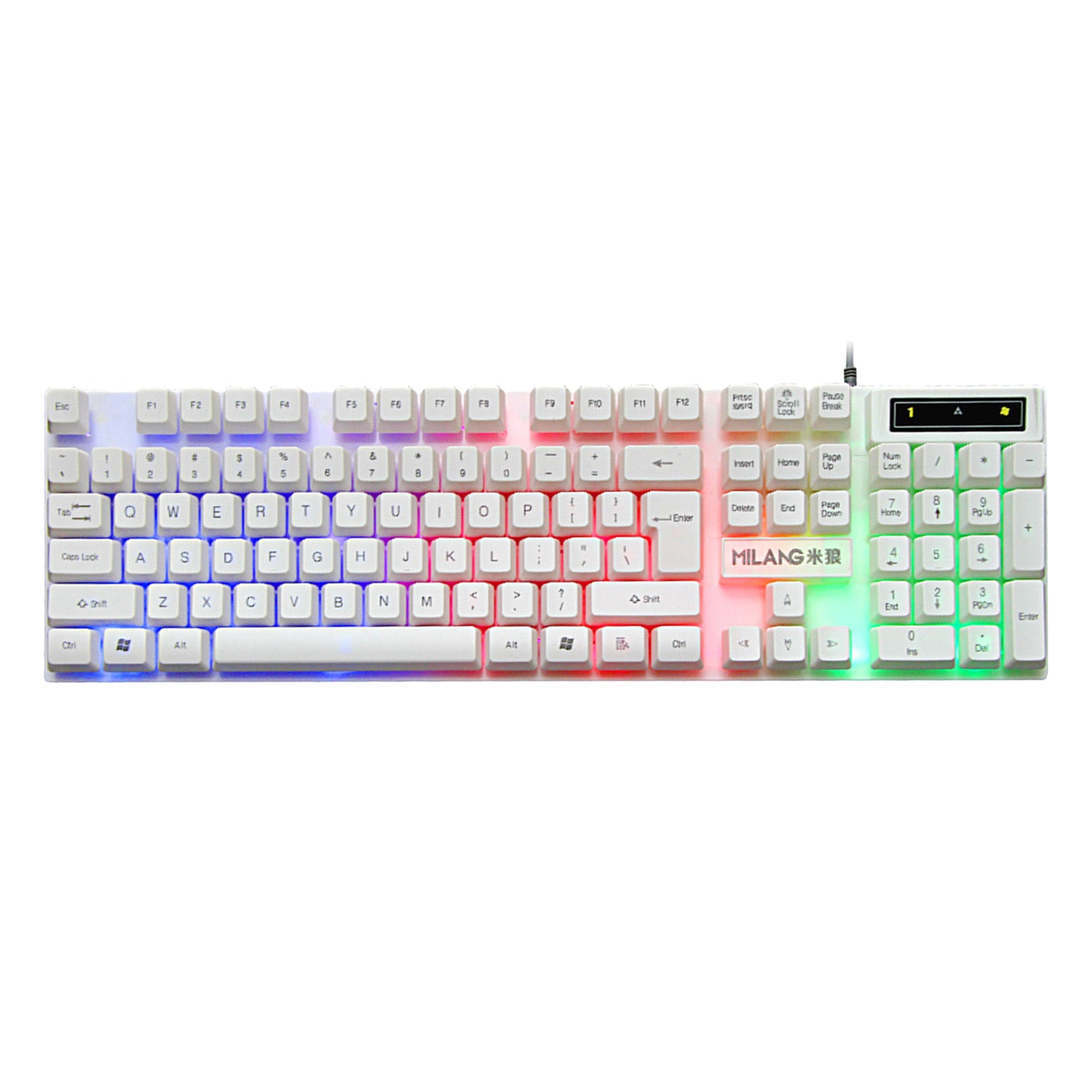 RGB Backlit Mechanical Gaming Keyboard 104 Keys USB  White Keyboard