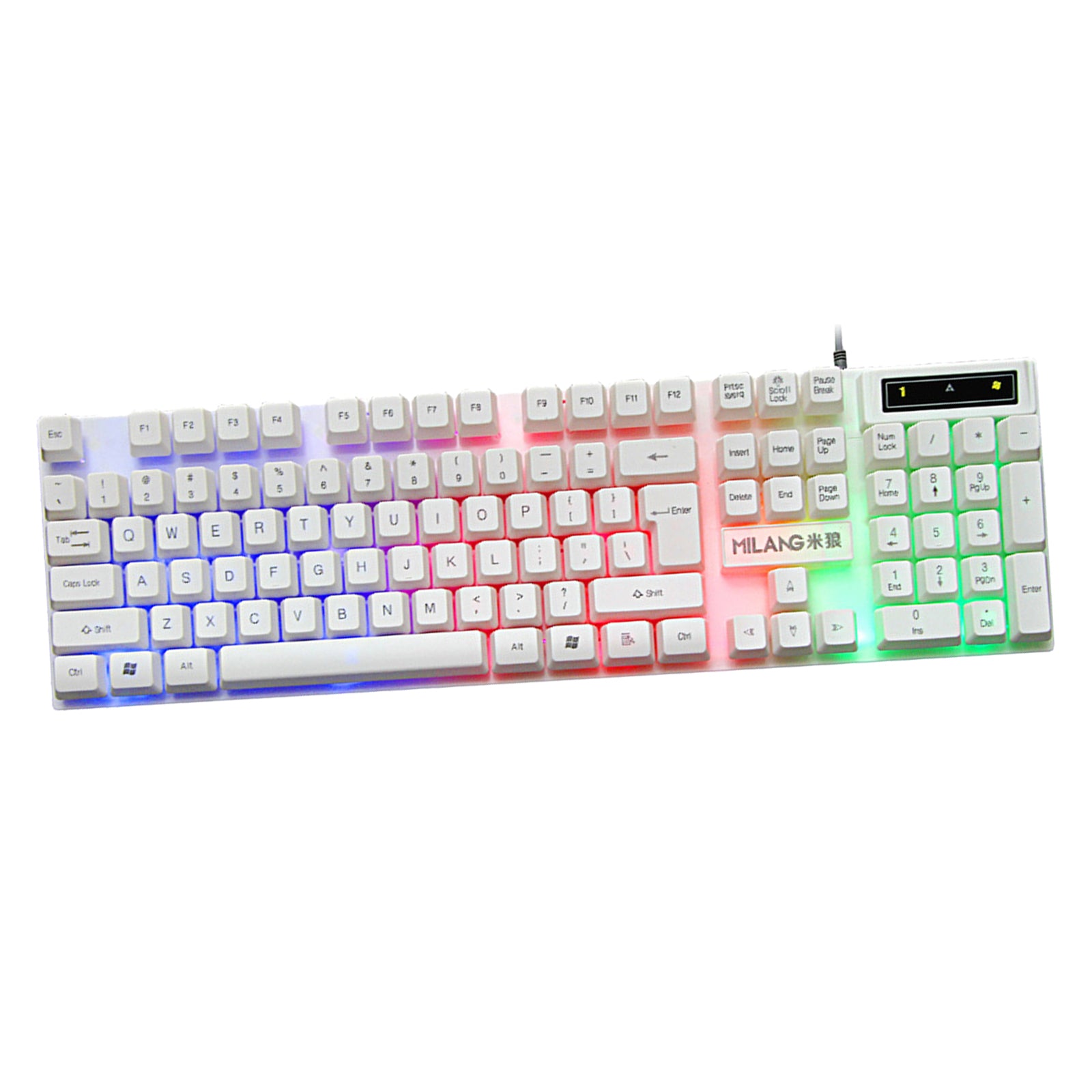 RGB Backlit Mechanical Gaming Keyboard 104 Keys USB  White Keyboard