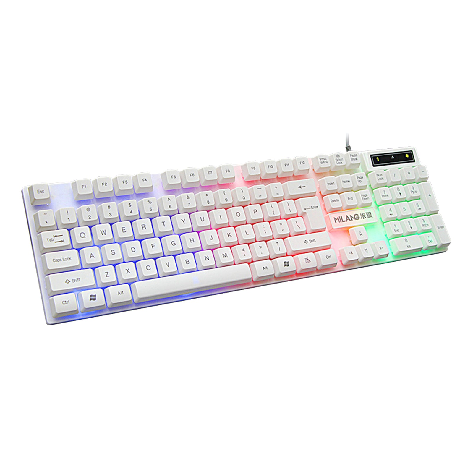 RGB Backlit Mechanical Gaming Keyboard 104 Keys USB  White Keyboard